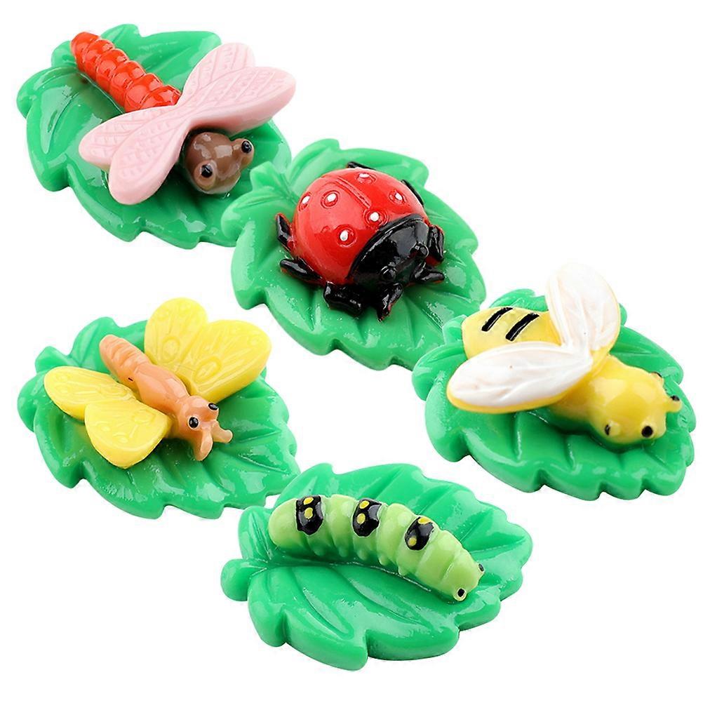 5Pcs Mini Resin Animals Ornaments For Scrapbooking Activities With Detailing And Assorted Color