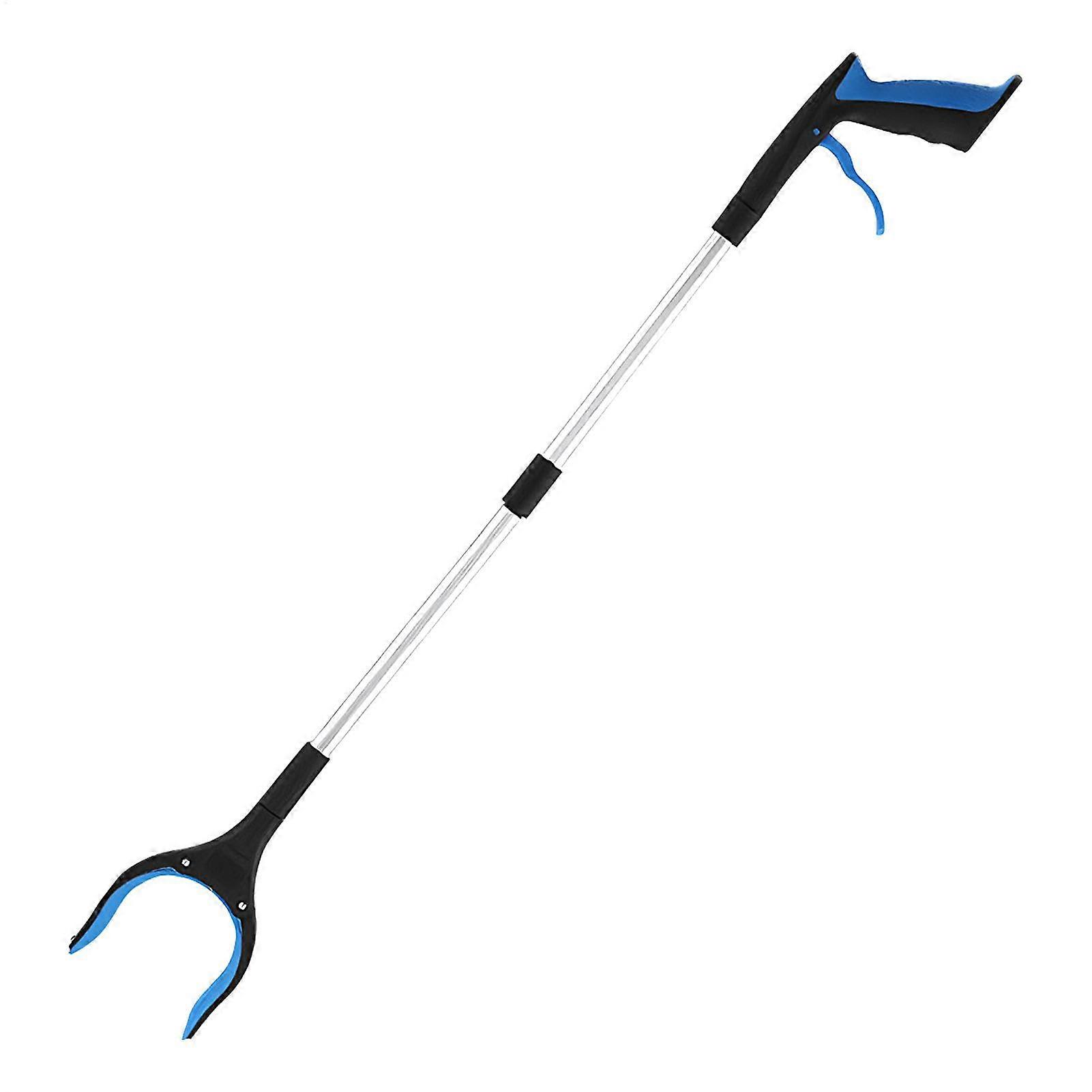 Extra Long Gripping Aid Grabber Tool 33 Inch with Rotating Jaw Heavy Duty Pick-Up Stick Magnetic End for Seniors Blue