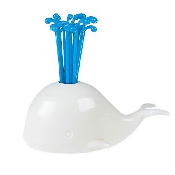 Cute whale-shaped plastic toothpicks, decorative tableware.