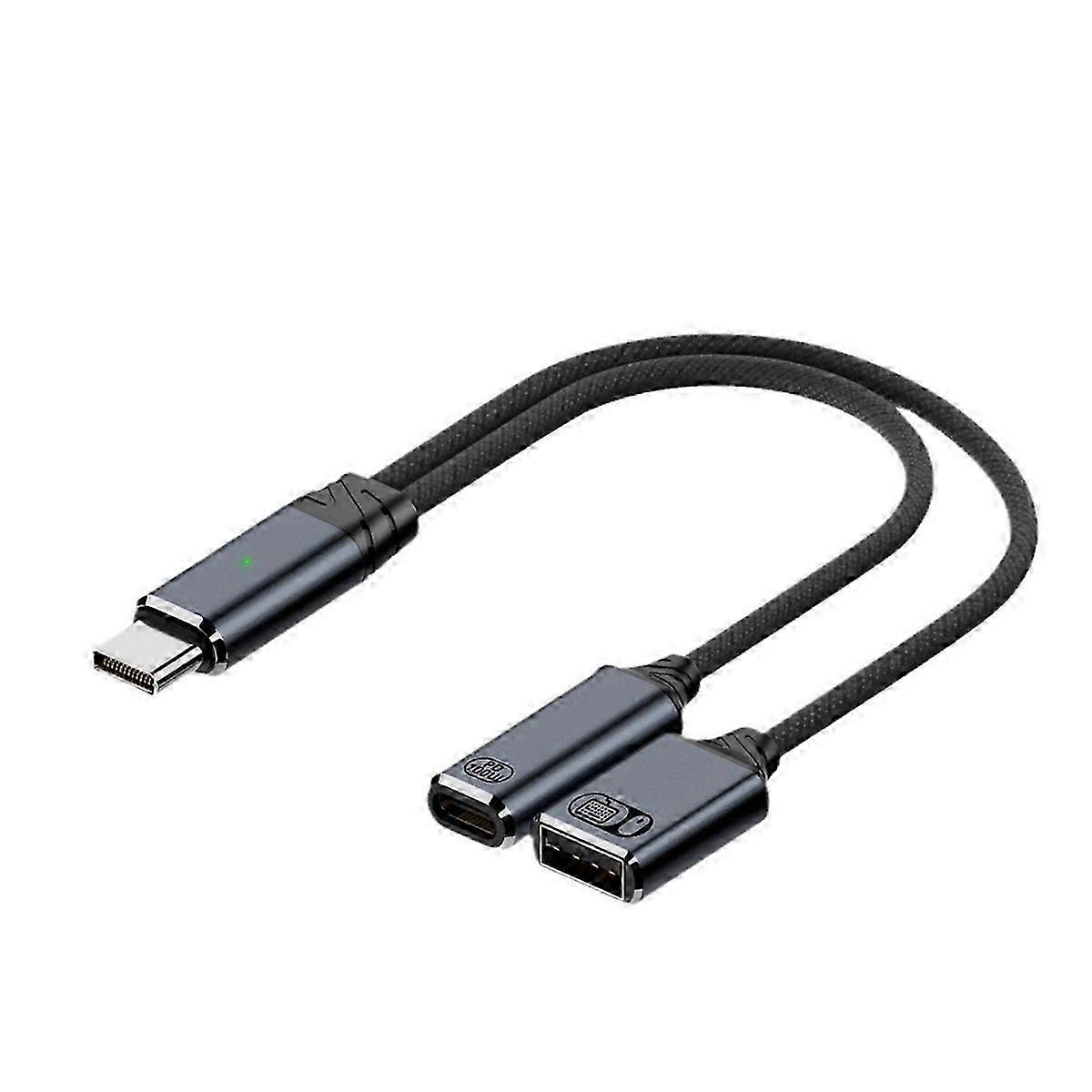 Καλώδιο USB-C OTG με θύρα φόρτισης PD, 2-σε-1 γκρι