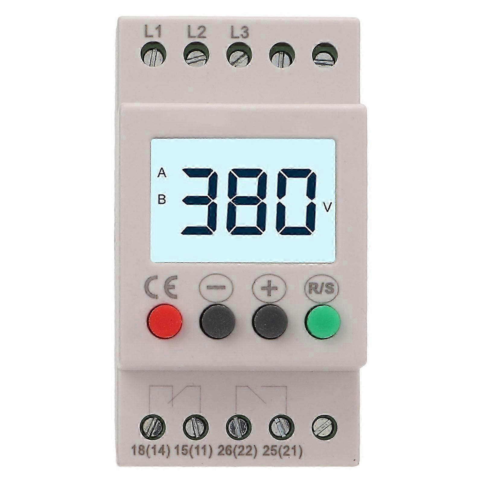 For Over Under Voltage Protector Protective Device 3 Phase LCD Digital Display AC 380V