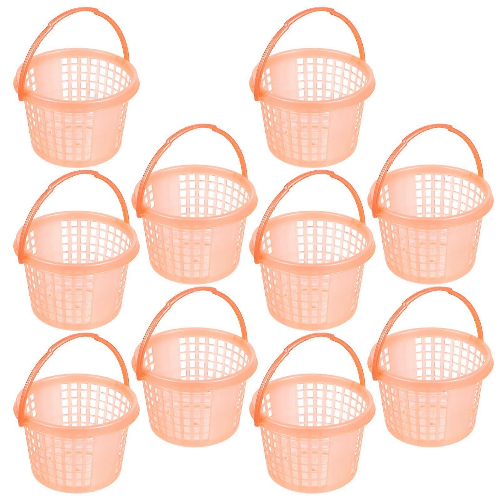 10pcs Fruit Vegetable Baskets Plastic Tote Bath Baskets Random Color