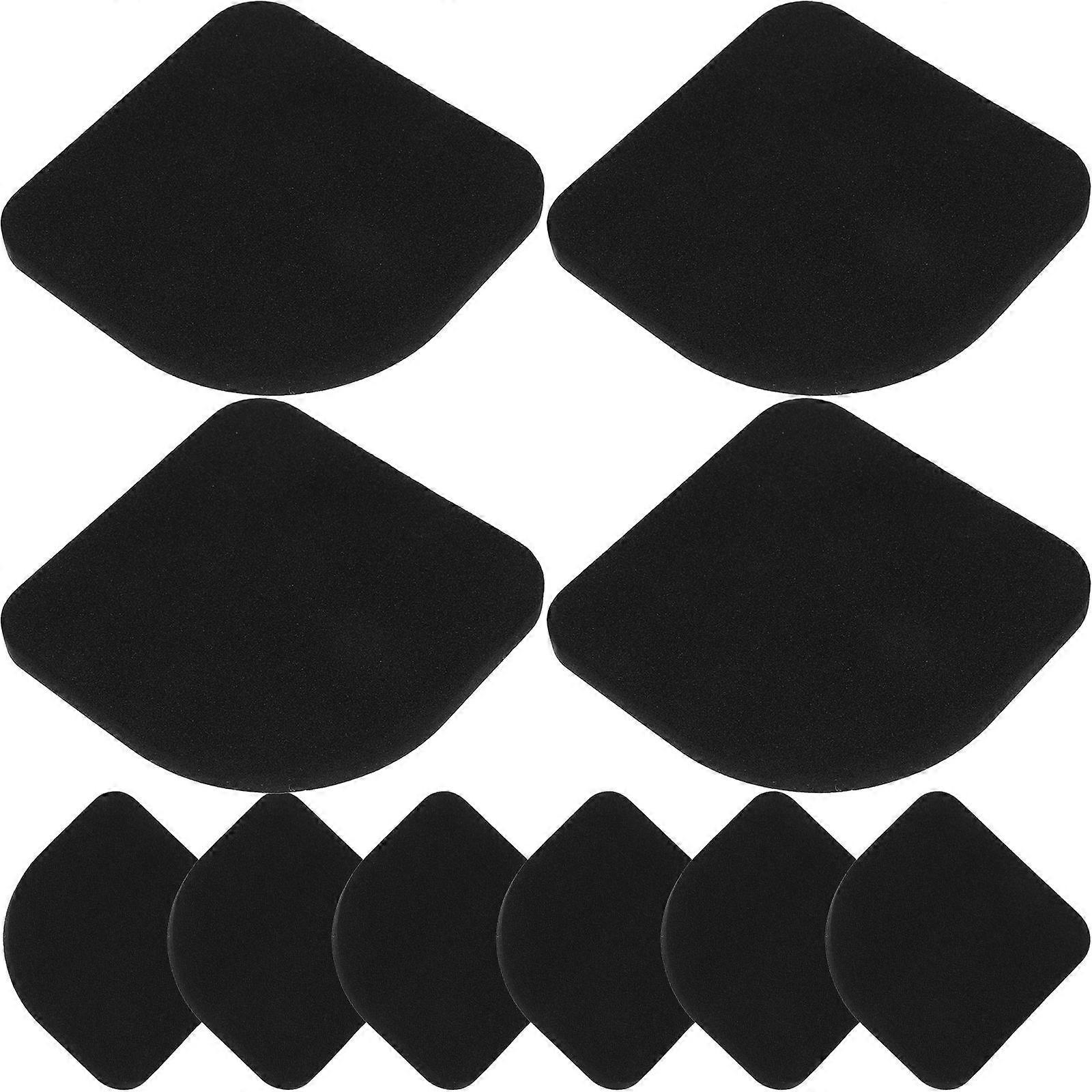 16pcs Black Mini Chair Pads EVA AntiSlip Floor Protectors for Furniture Easy Installation