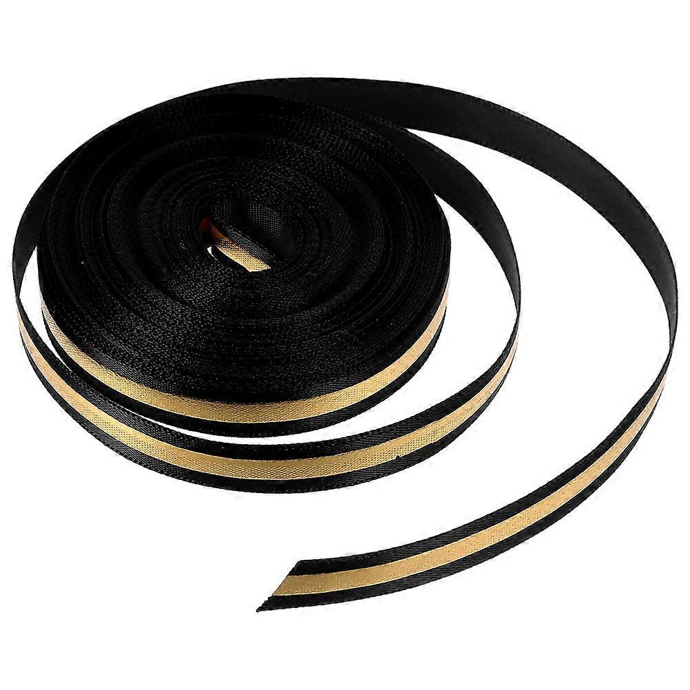 Black Golden Theme Ribbon 1 Roll, Wide Yards for DIY Wrapping, Graduation Crafts, Bows, and Scrapbooking Projects