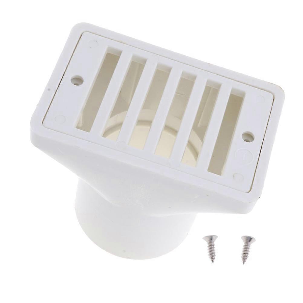 1.5 inch Swimming Pool Bottom Drainer Square Main Drainer Floor Drainer Tool Swimming Pool Gadget for Outdoor Outside Pool (White)