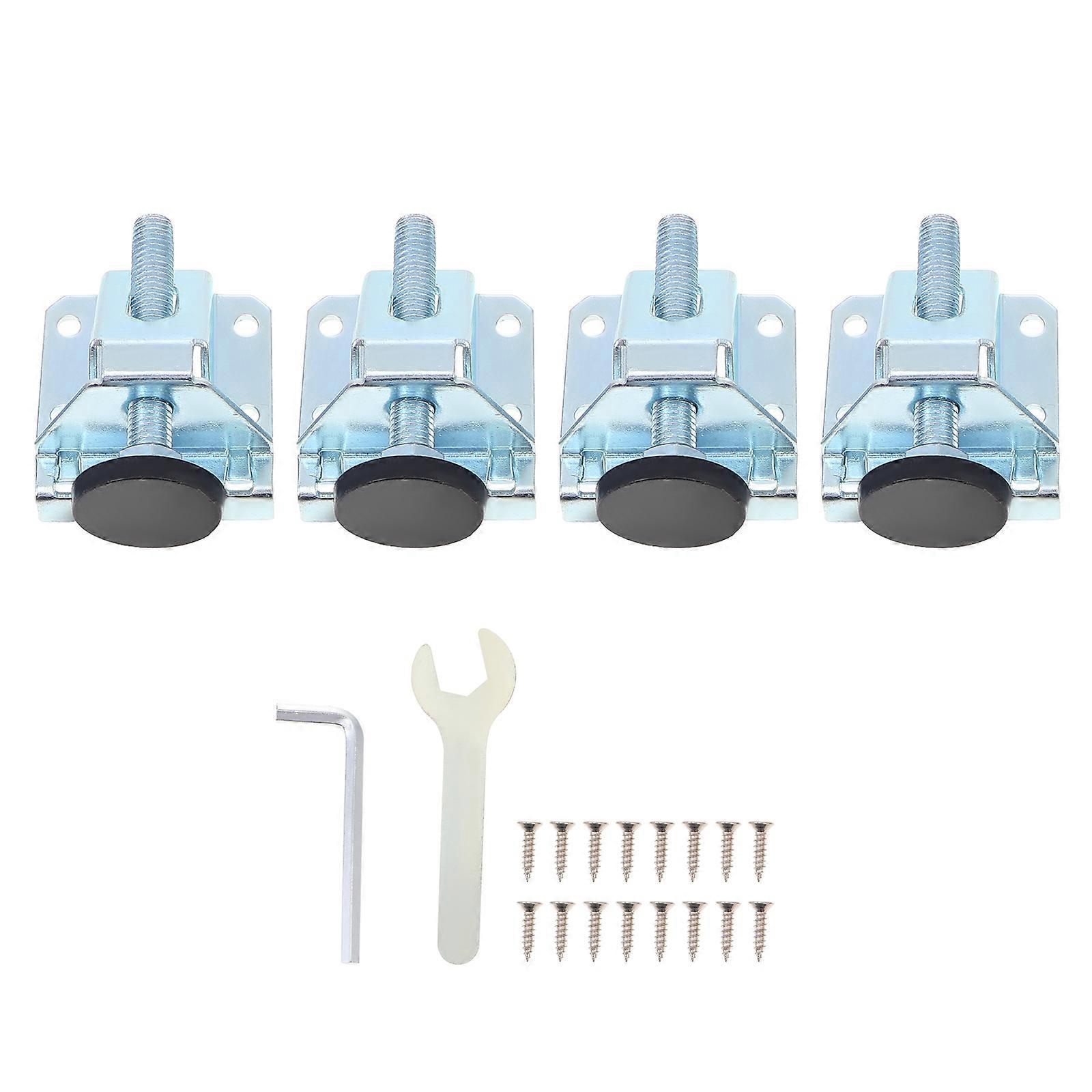Adjustable Furniture Leveler 1 Set 4Pcs Silver Leveling Feet For Workbench Stabilization