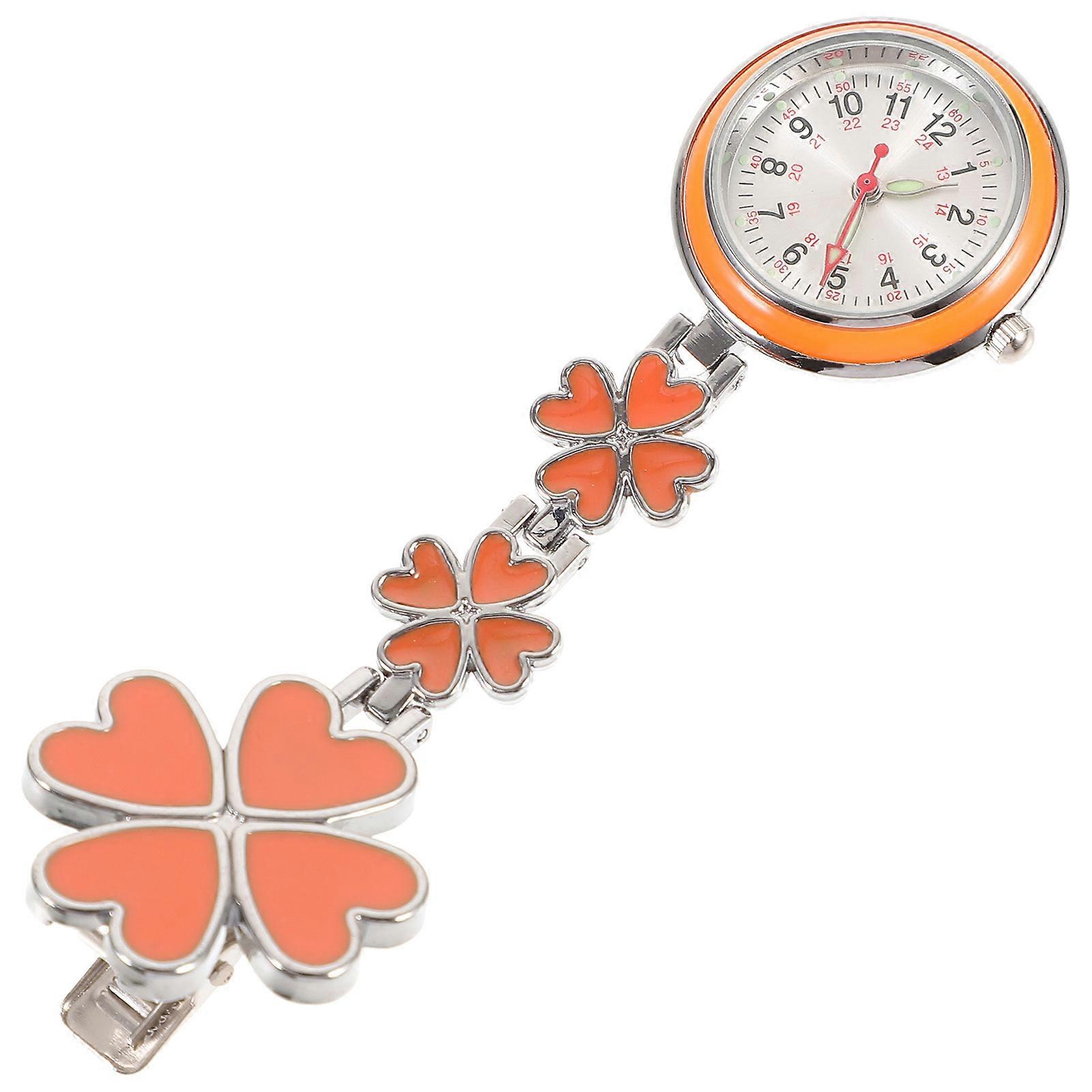 Lightweight Rose Nurse Fob Watch for Nurses and Students, Durable Decorative Pocket Watch with Easy to Read and Exams