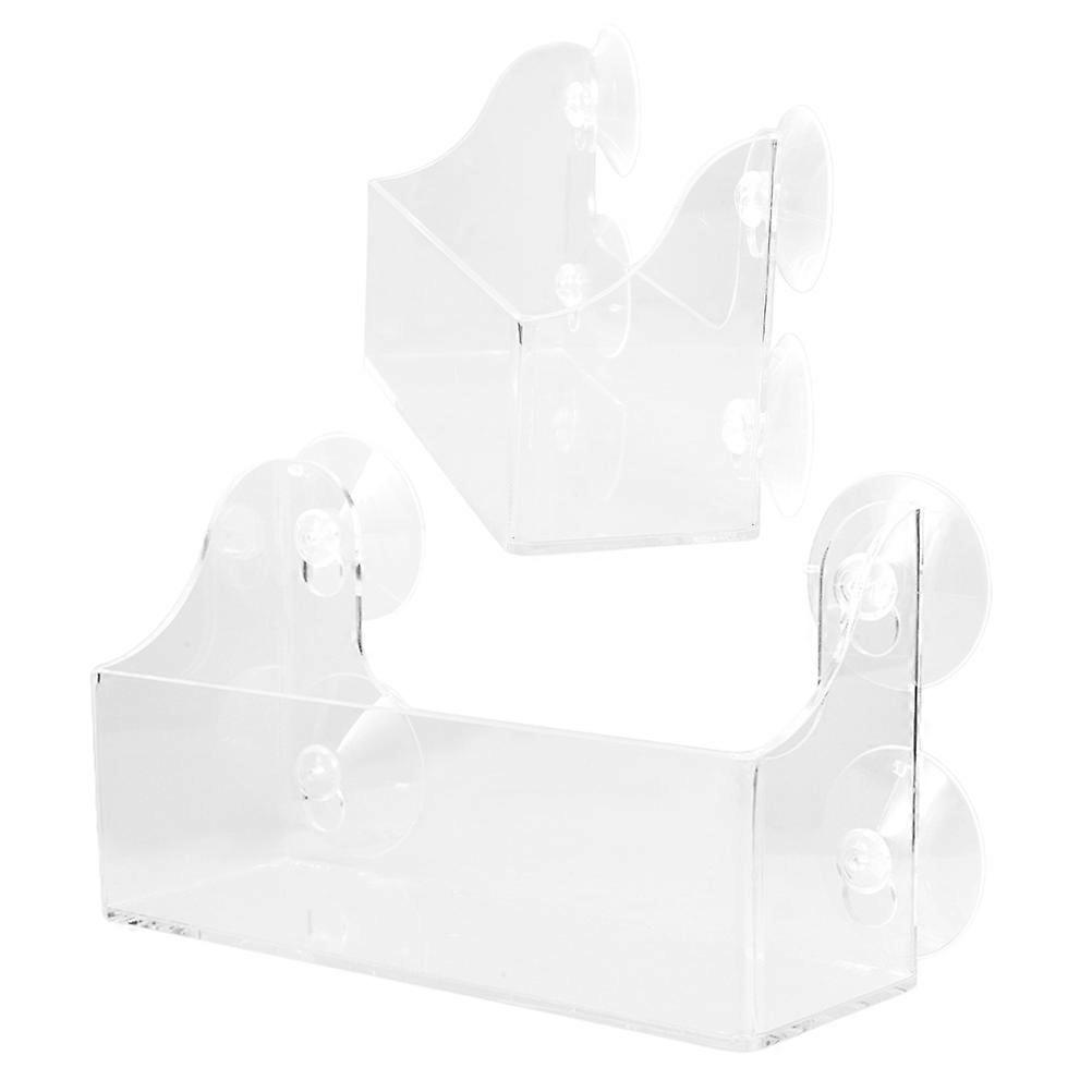 Clear Acrylic Suction Storage Shelf for Fridge Side – Wall Mount Beverage Organizer Rack with Strong Hold and Easy Visibility