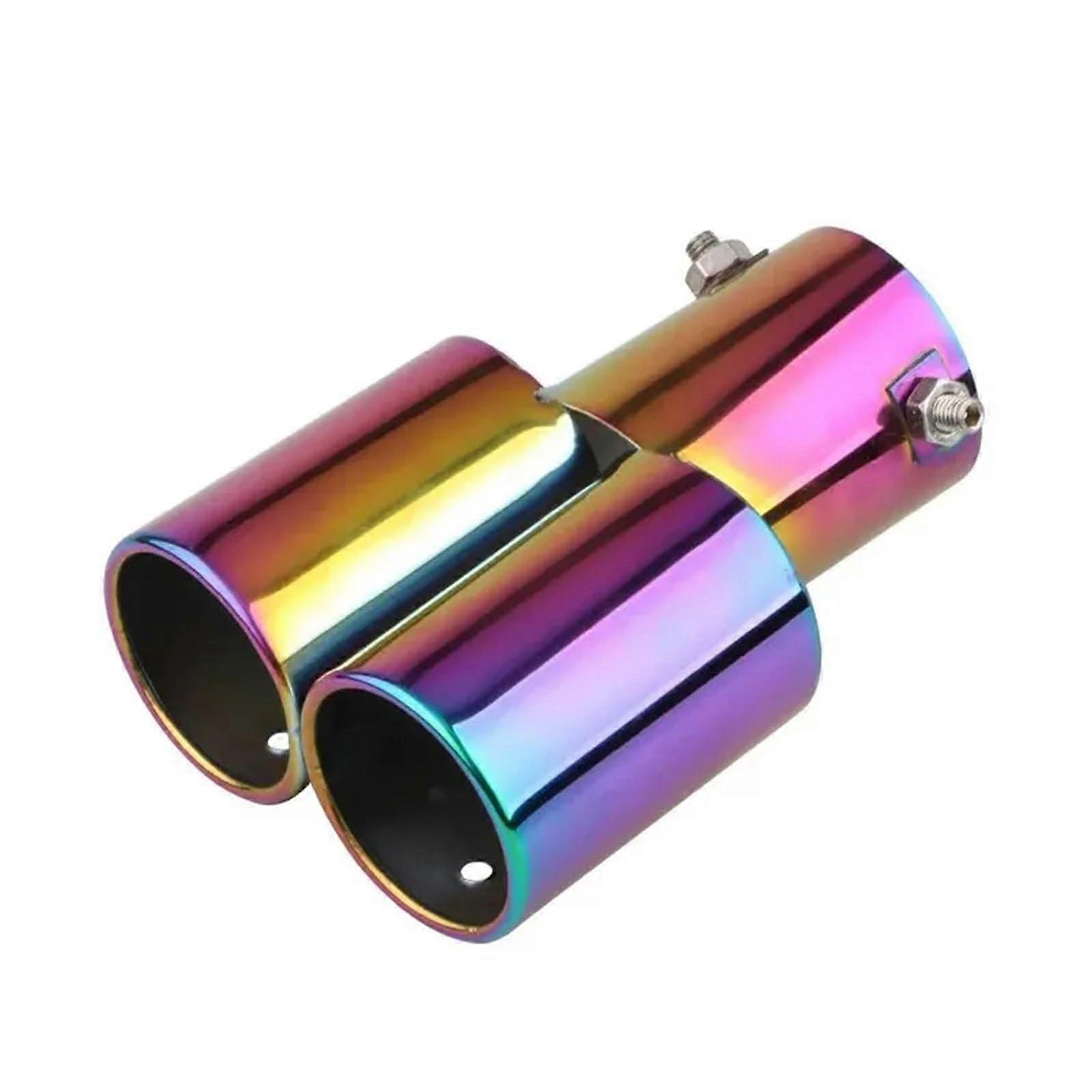 Auto Exhaust Muffler Stainless Steel Dual Pipes Round Exhaust Tip For Car