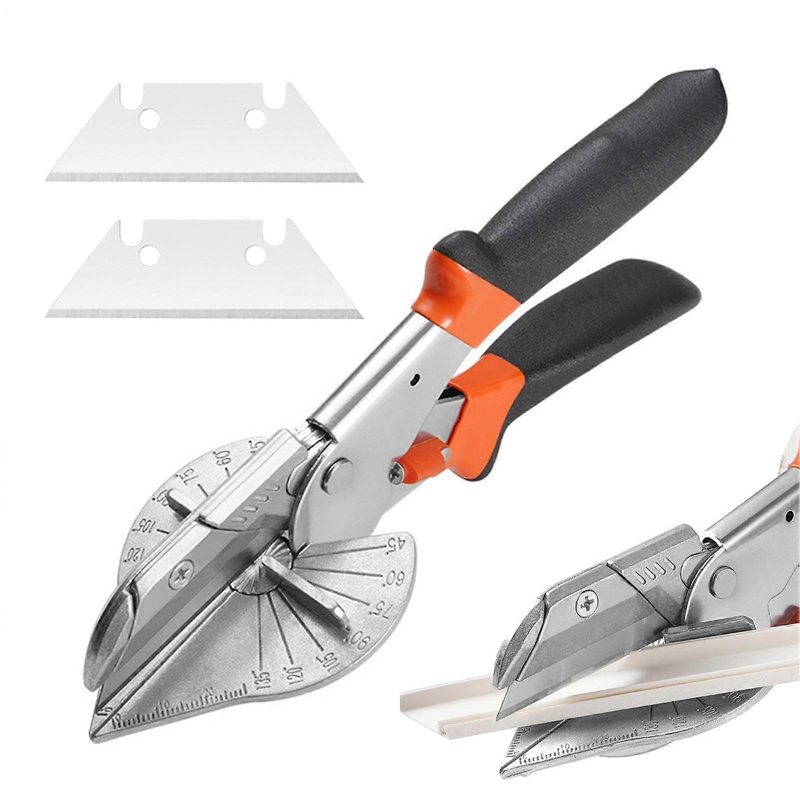 Mitre Scissors - Adjustable Multi Angle Trunking Cutter for PP PVC and Wood, 45 to 135 Degree with 2 Extra Blades