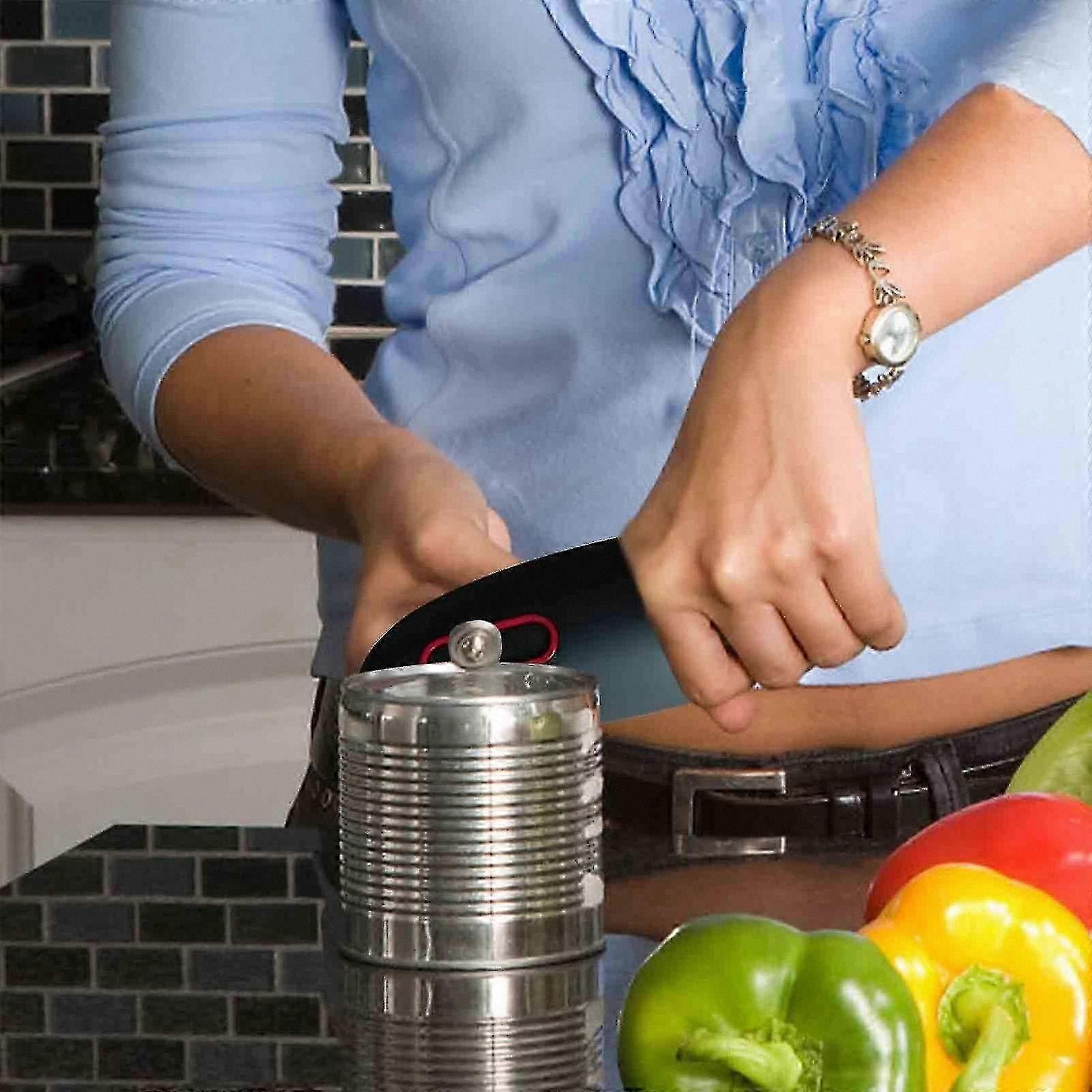 Automatic Electric Can Opener with Food-Safe Design, Battery-Powered Handheld Tool for Easy Use