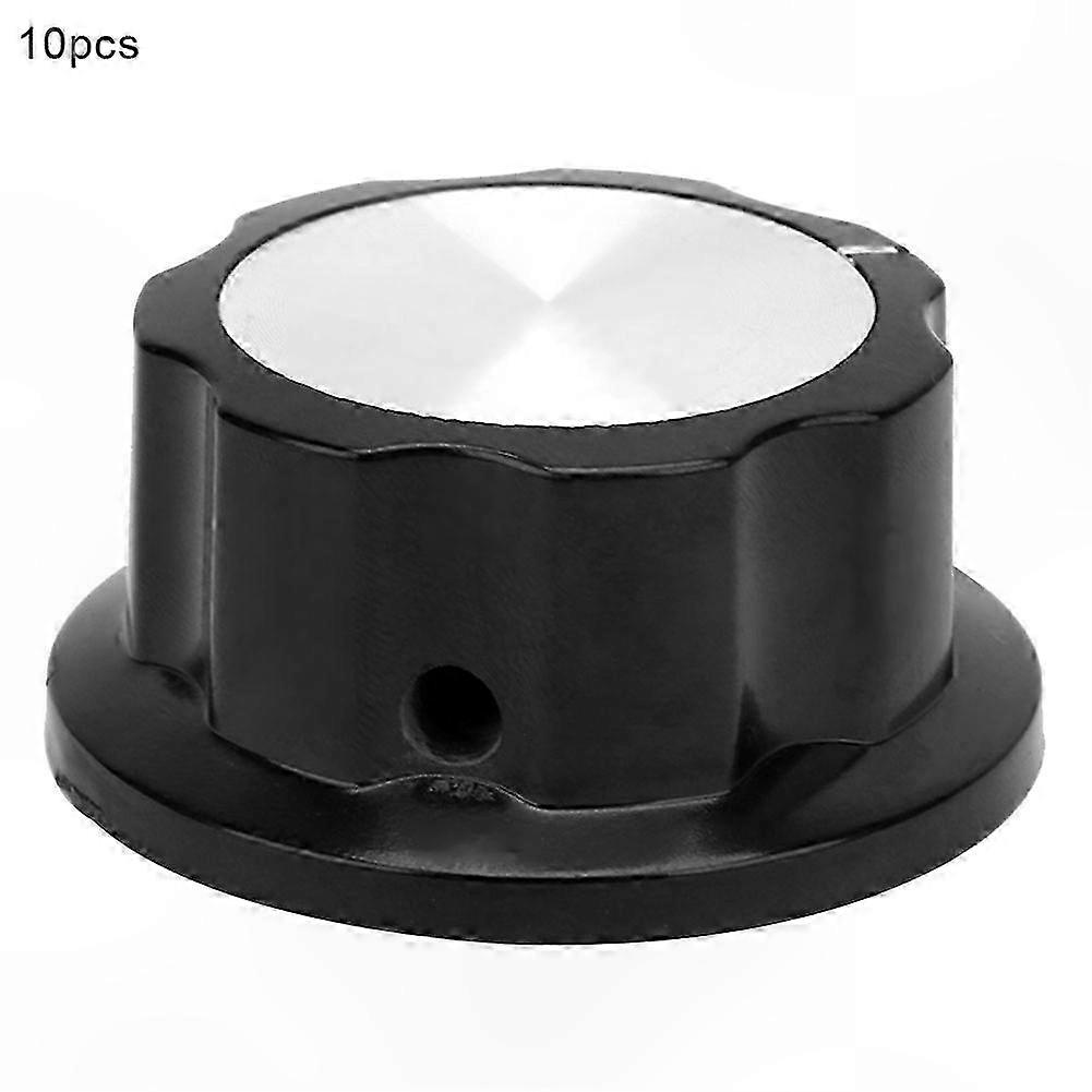 10Pcs Rotary Knurled Knobs for Potentiometer, Volume Control Cap Kit with Band Switch Button
