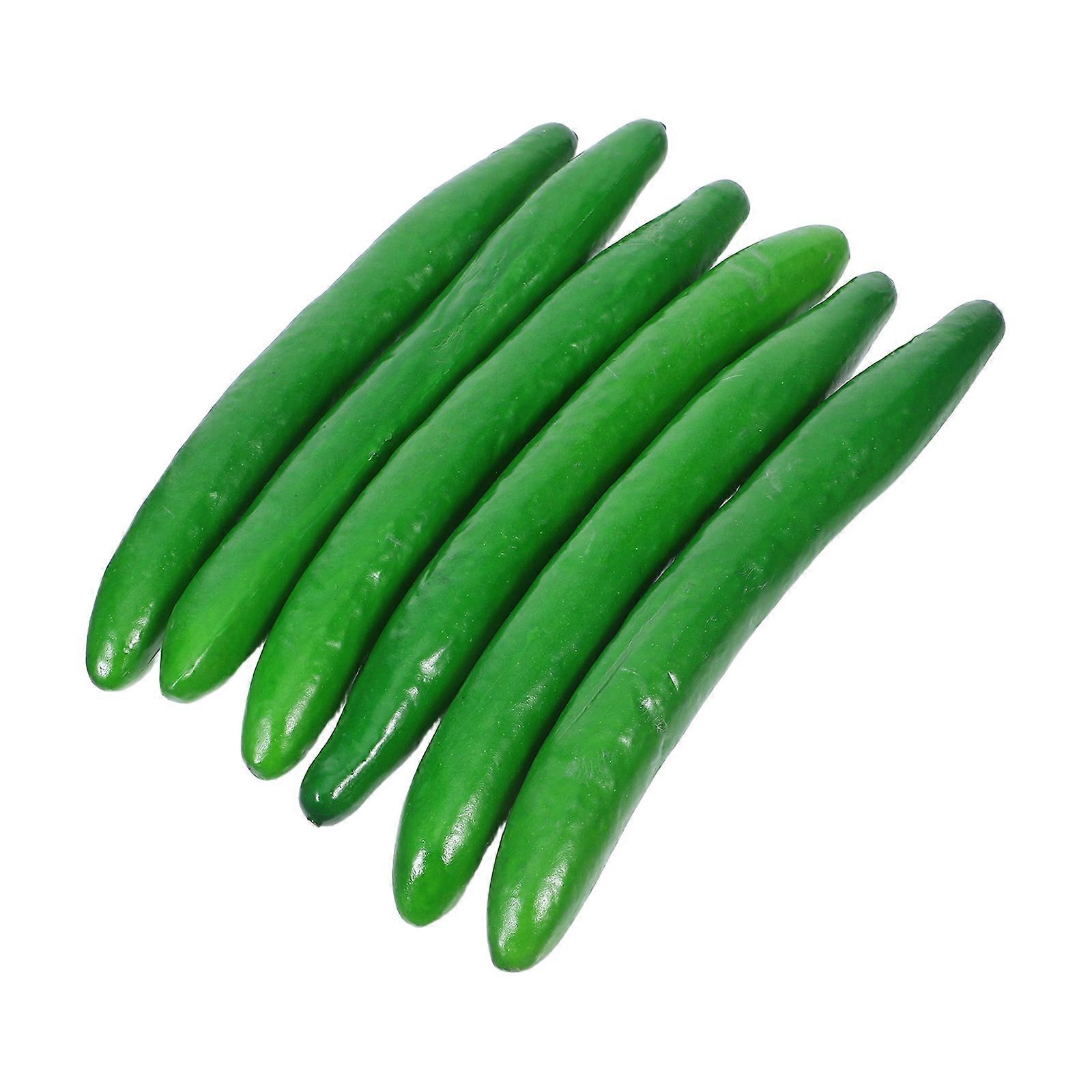 Cucumber Statue Vegetable Model Green Foam for Educational Toy 6Pcs