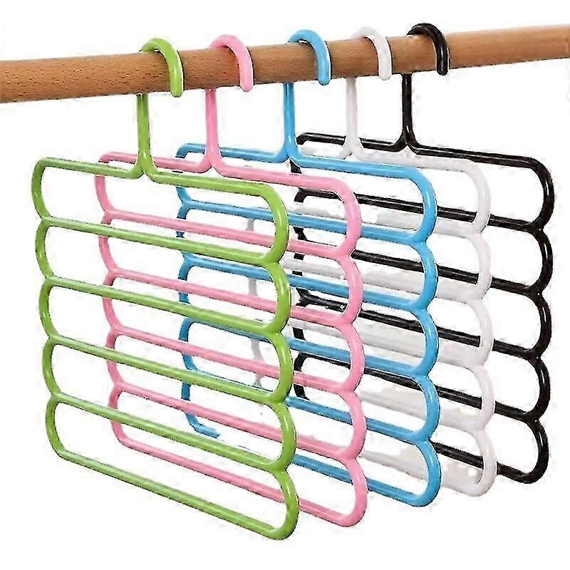 5 Layers Non-slip Multifunctional Clothes Hangers, Space Saving Han...