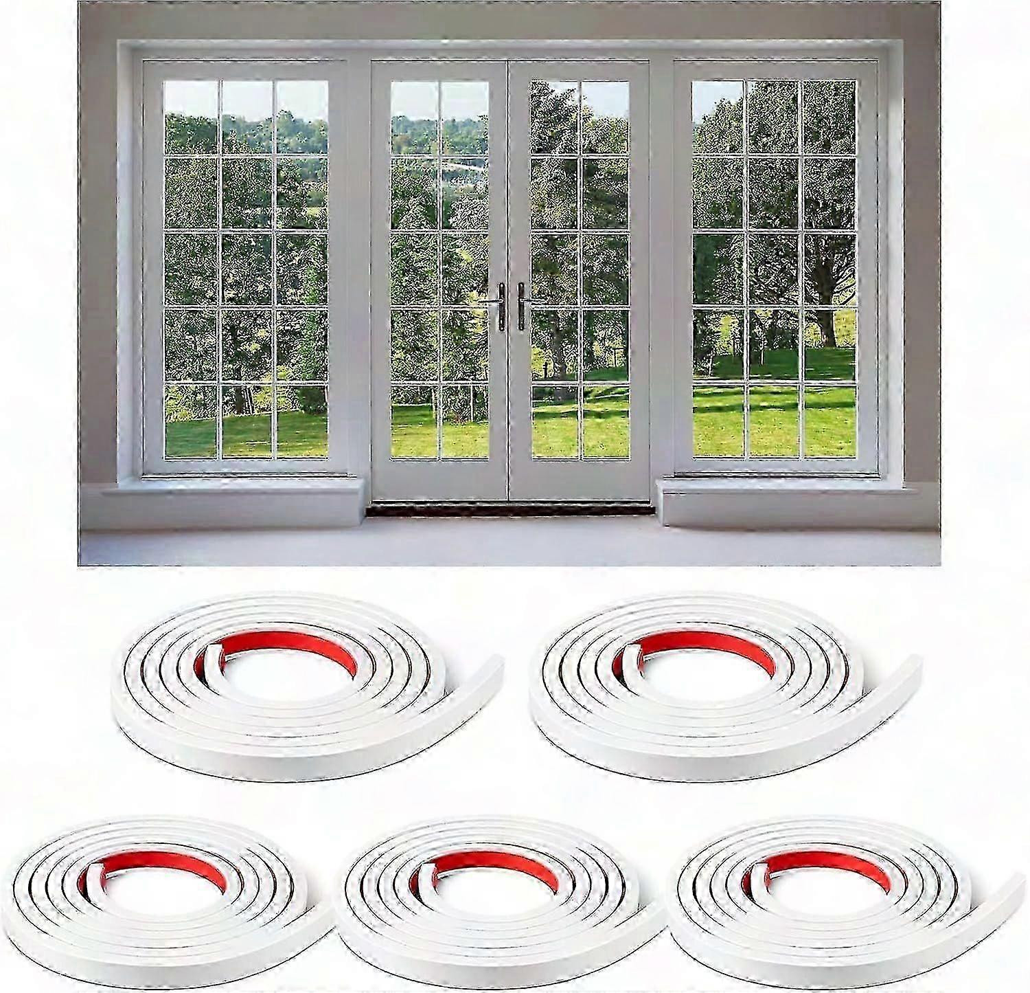 5 Rolls 32.8ft Window Grille Inserts Grid Kit, Self-Adhesive Peel and Stick