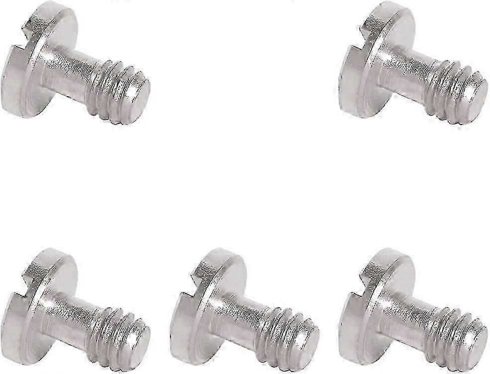 5-Piece 1/4" Mounting Screw Set for Tripod and Camera Quick Release Adapters in Silver
