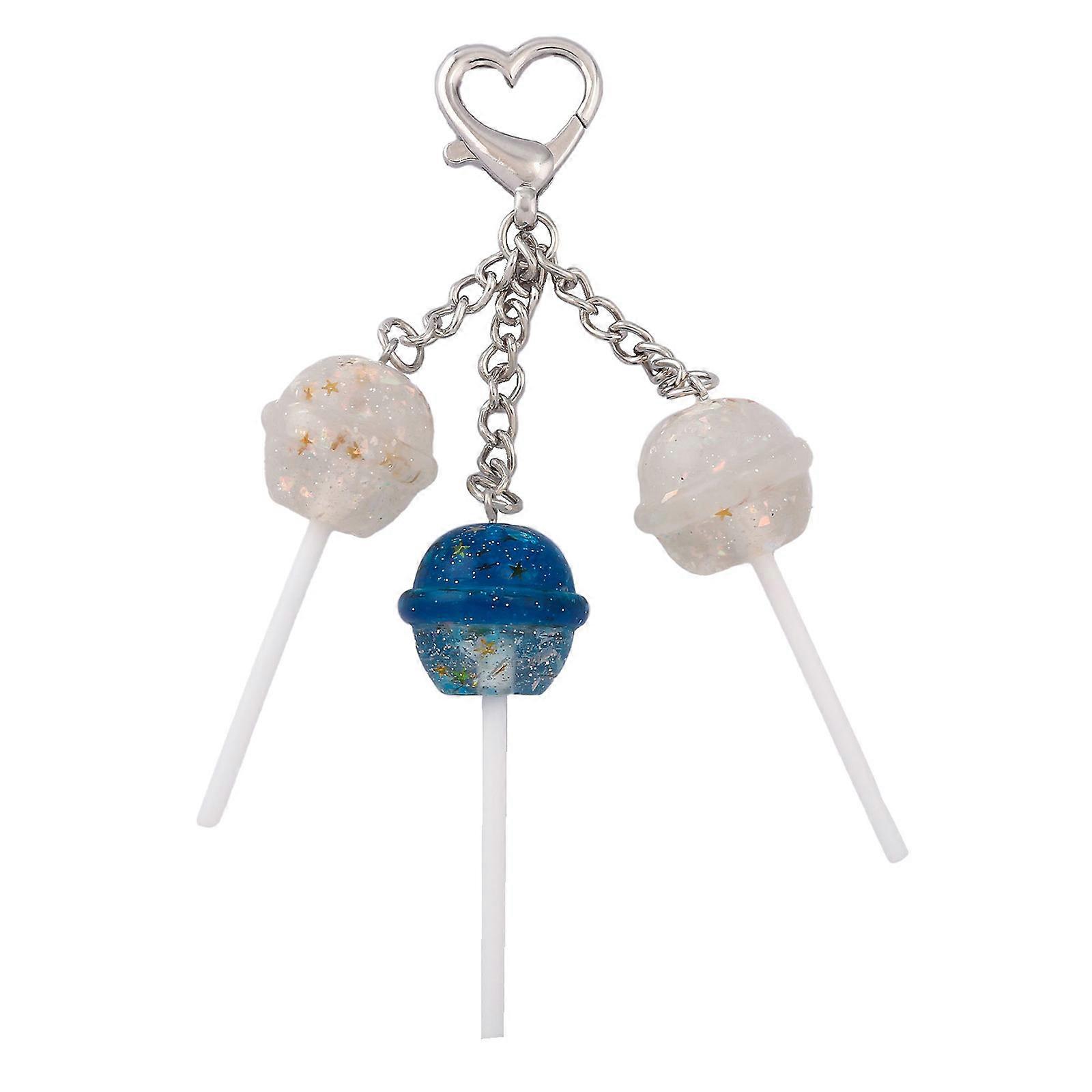 Resin Candy Keychain Detailed Lollipop Shaped Key Ring For Keys Bag Charm Lightweight Decoration Multiple Color Options  3