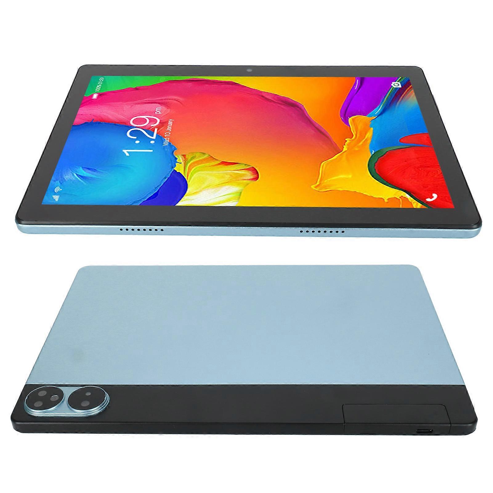 10.1 Inch Android 12 Tablet 6GB RAM 128GB Blue US Plug