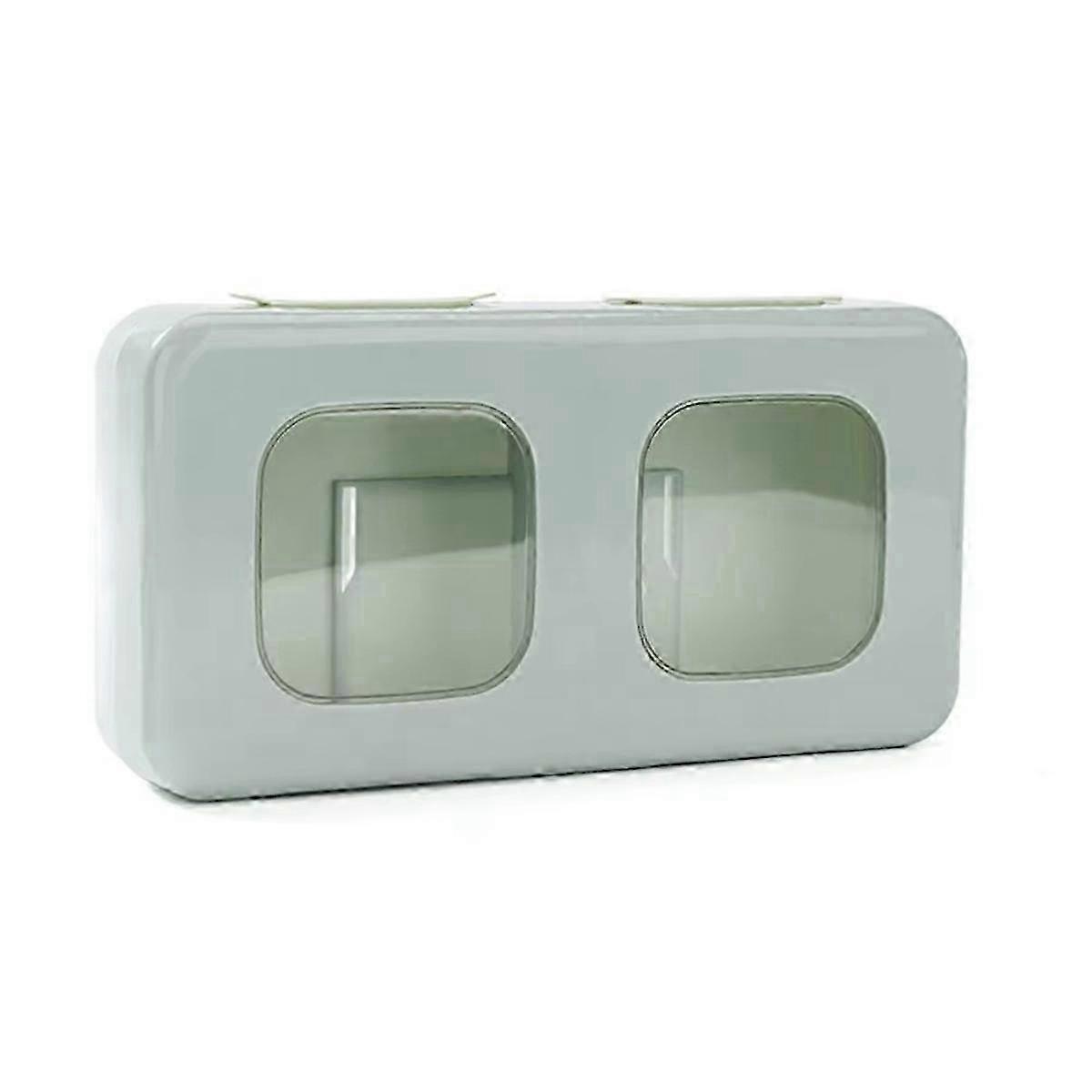 Wall-Mounted Plastic Wrap Storage Box with Soft Rubber Top, B