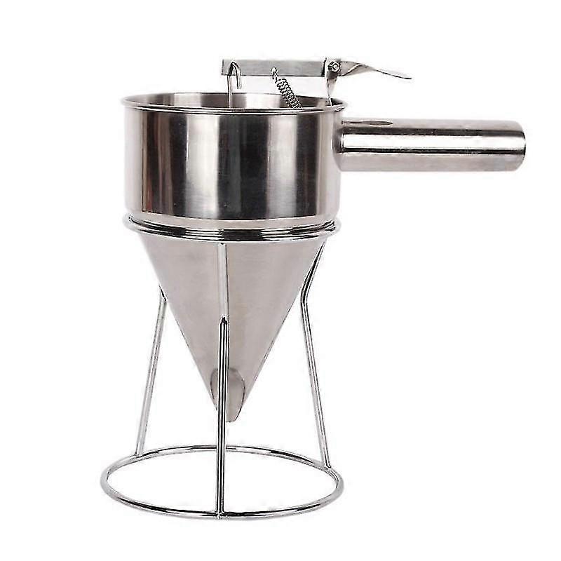 Stainless steel batter mixing and separating funnel