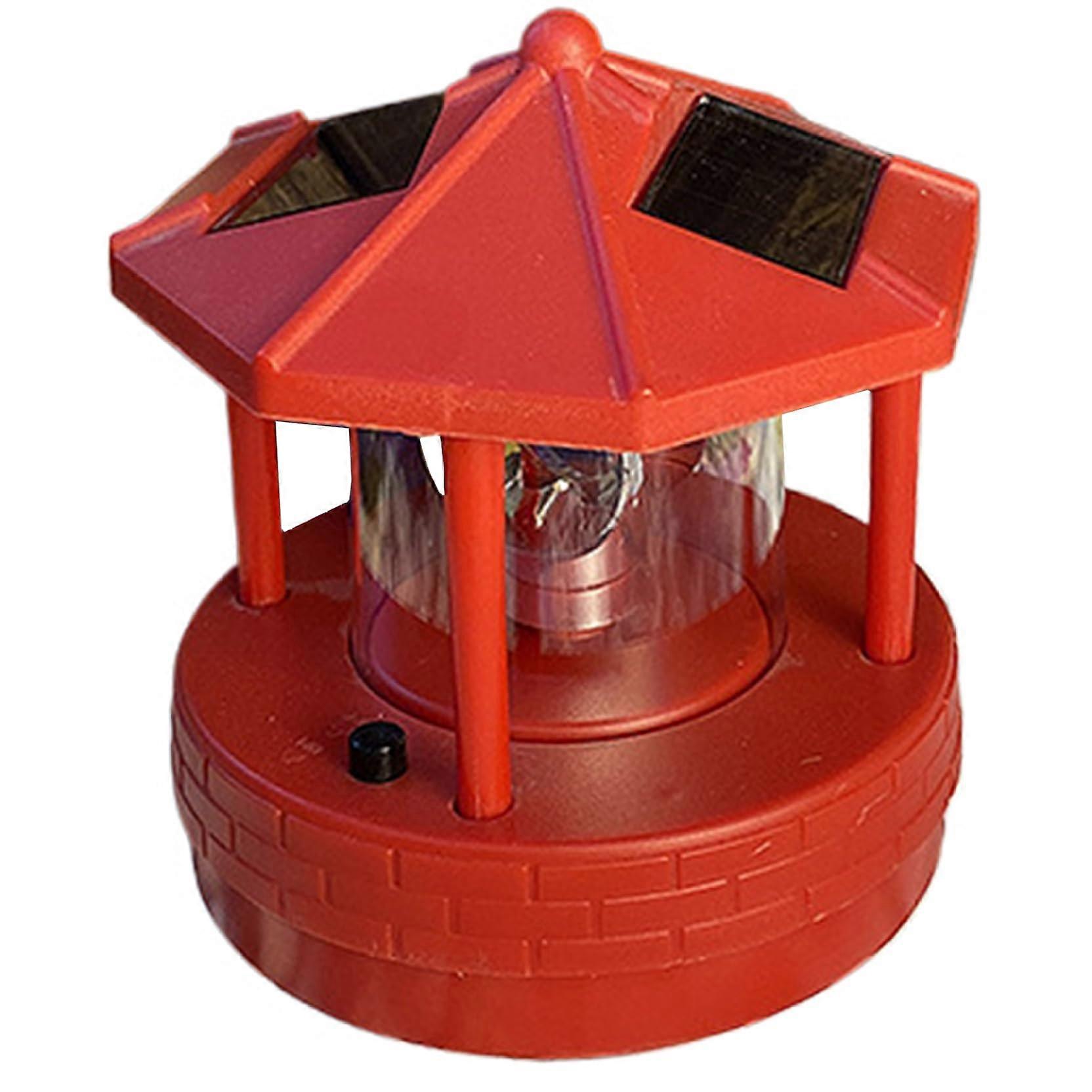 Solar Lighthouse 360-Degree Rotating Beacon Waterproof Plastic LED Lighthouse Lamp Yard Garden Patio Lawn 6.9x5.7x5.7