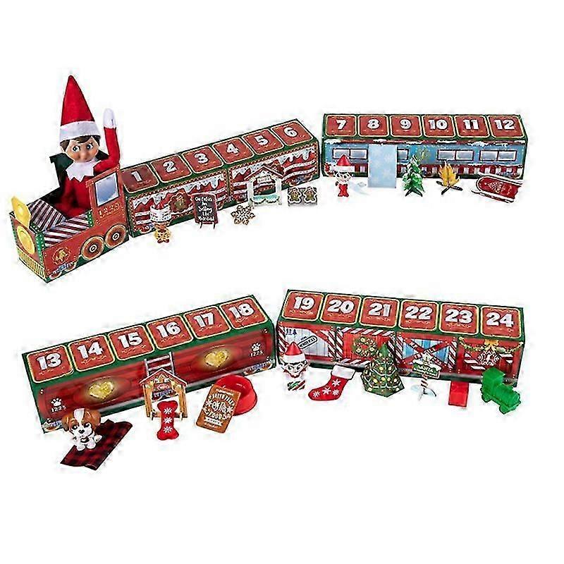 Christmas Advent Calendar North Pole Elf Train Blind Box Ornaments Kids Toy