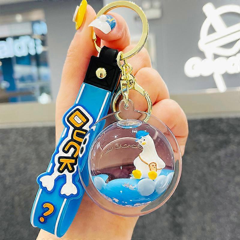 Cute duck keychain, blue