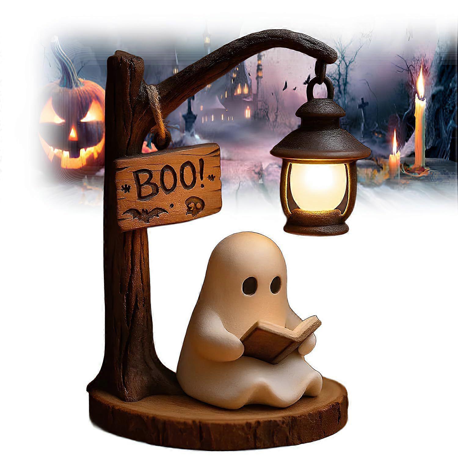 Ghost Night Light - LED Halloween Lights for a Cozy Atmosphere, A Soft Glow with a Friendly Design, Decorative Lamp for the Bedroom, Mantel, Kitchen, 