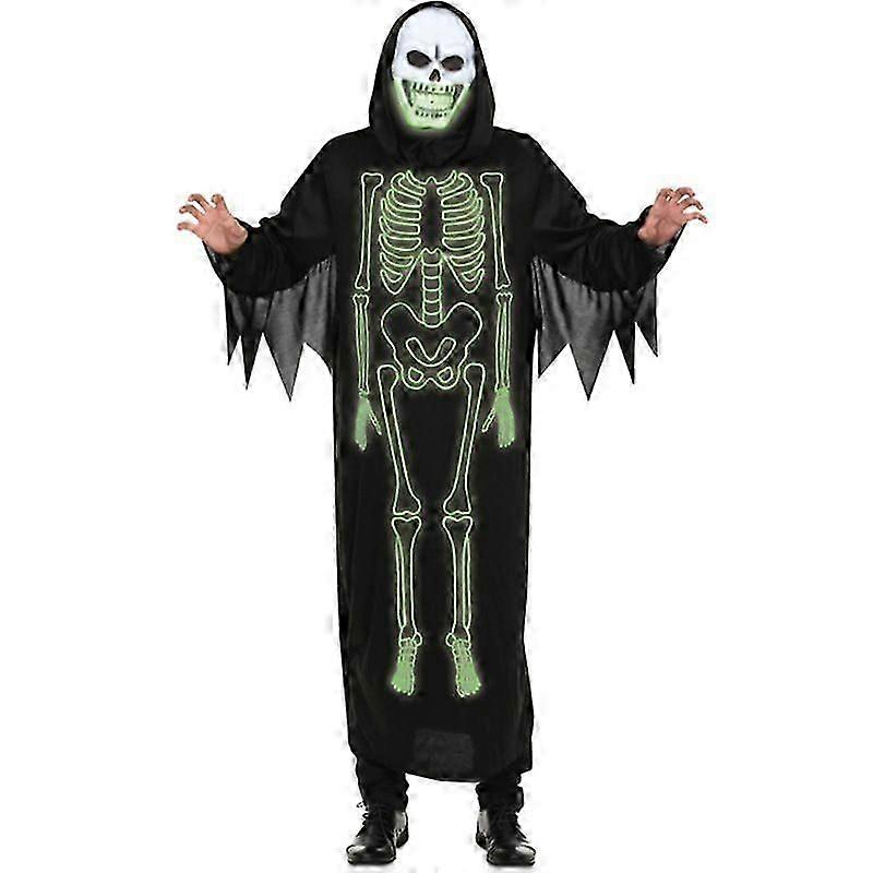 ハロウィンコスチューム カーニバル ルミナスケルトン メンズゴーストコスチューム 不気味なメンズ ブラックナイト さまようソウルコスチューム