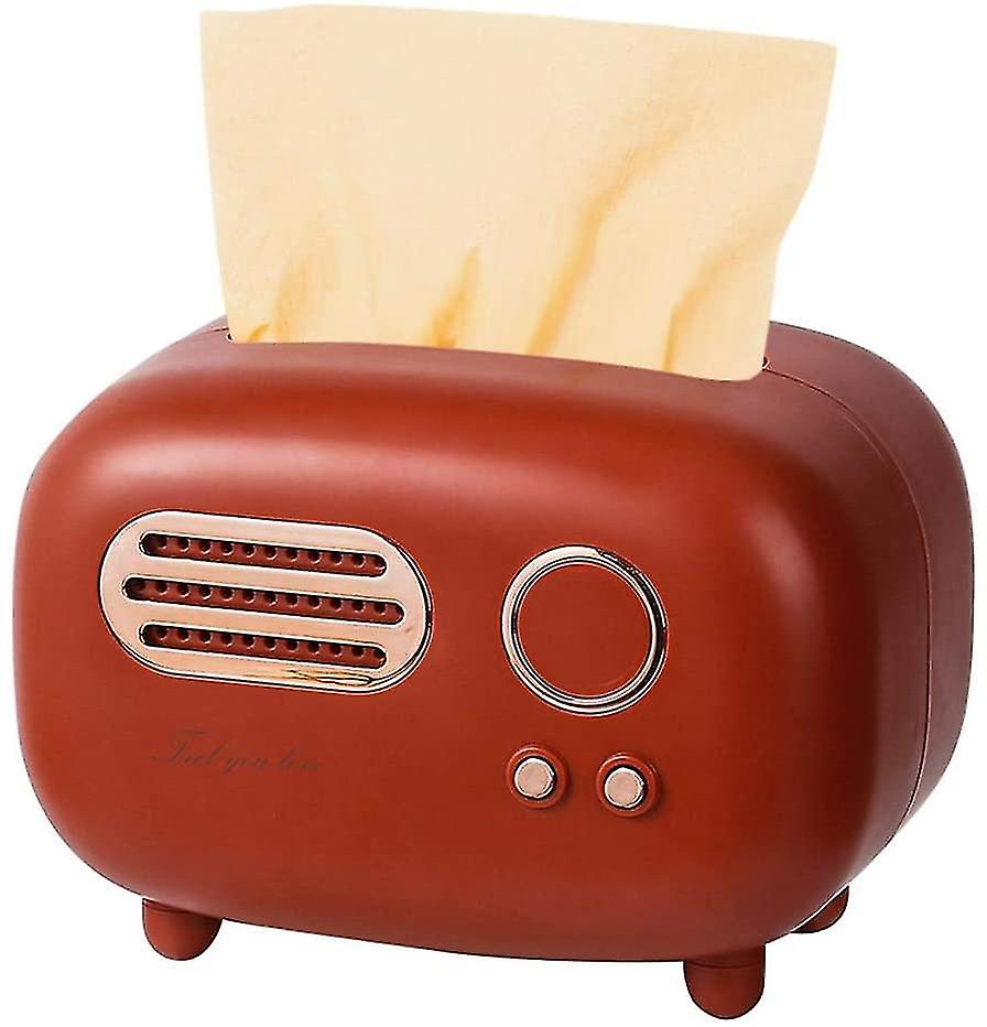 Retro Rectangular Tissue Box,radio Pattern,practical And Fashionable Tissue Box For Office,kitchen,living Room,red