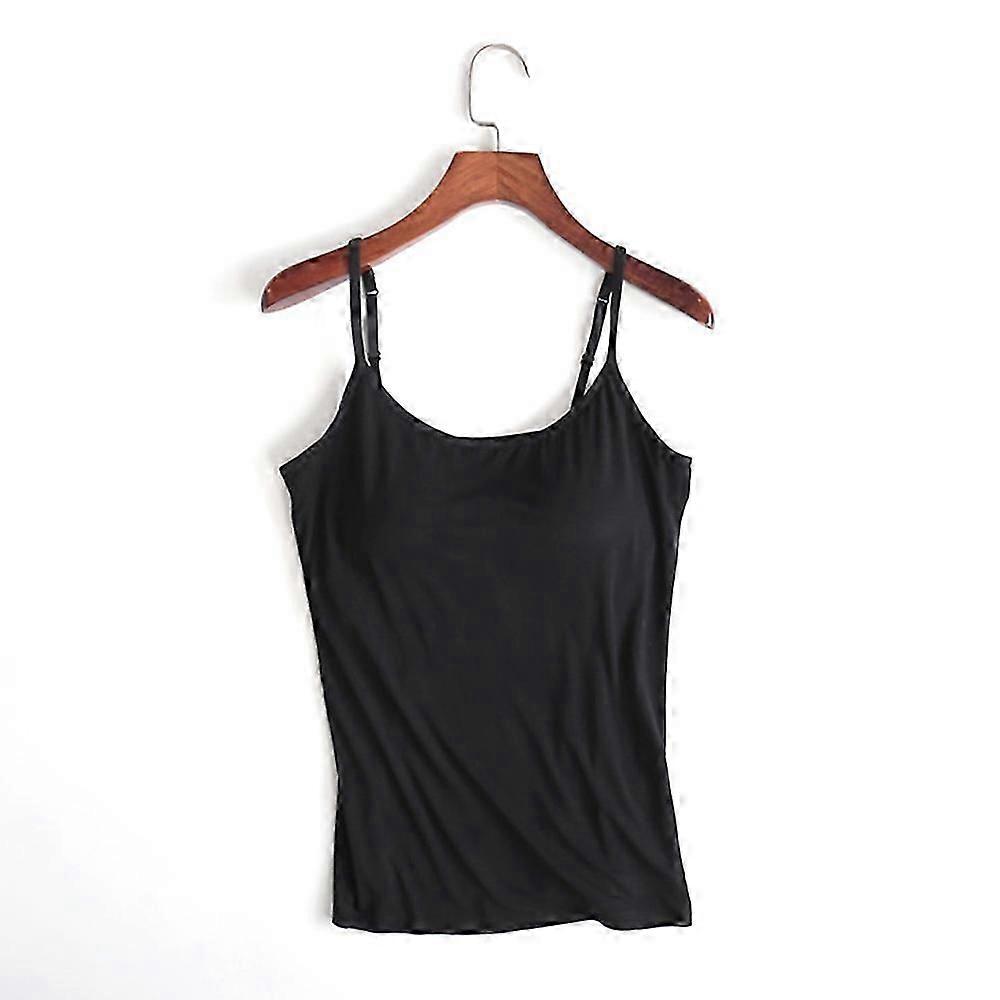 Women's Camisole Tops with Built in Bra Neck Vest Padded Slim Fit Tank Tops