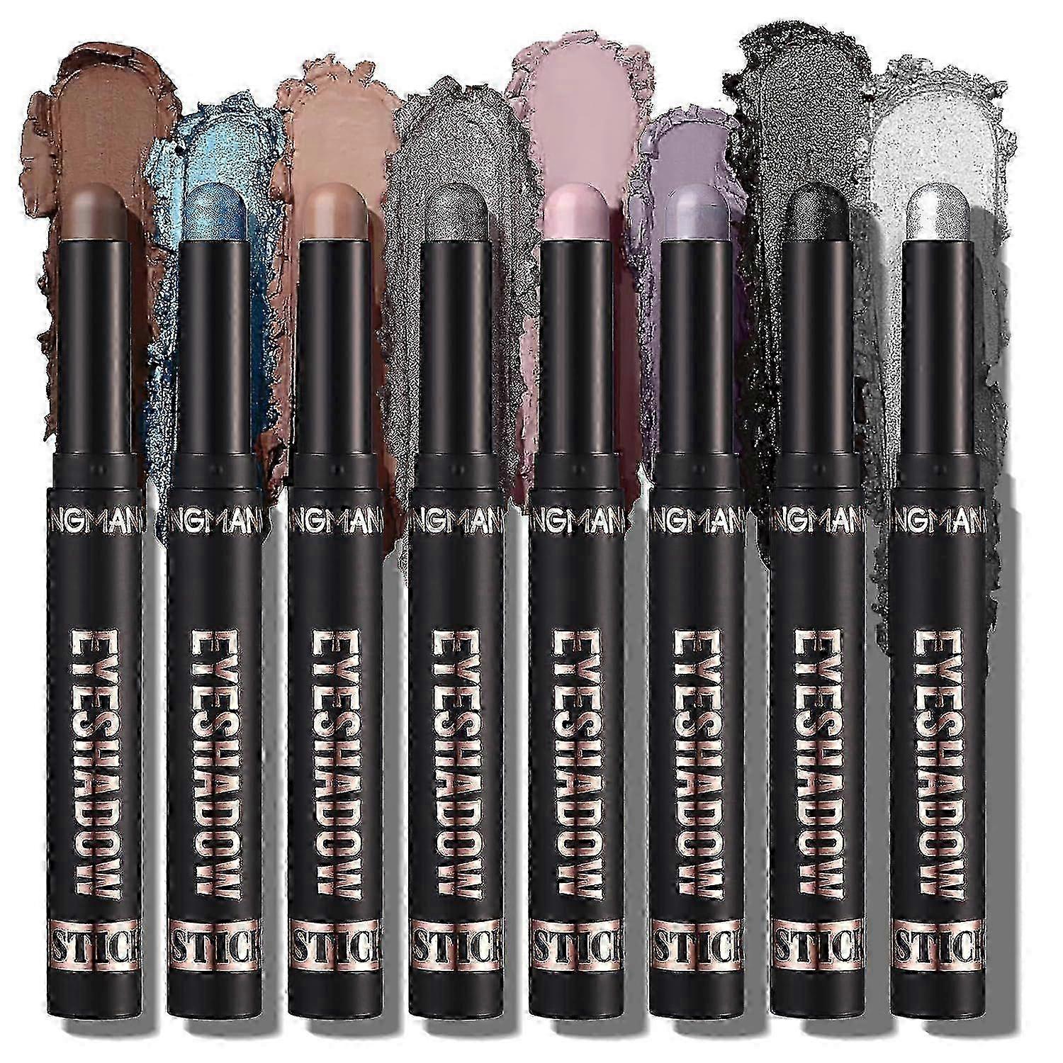 Eyeshadow Stick Set, 8 Colors Matte Professional Bright-Colored Contouring and Highlight Eyeshadow Stick, Cream Waterproof Long Lasting High Pigmented