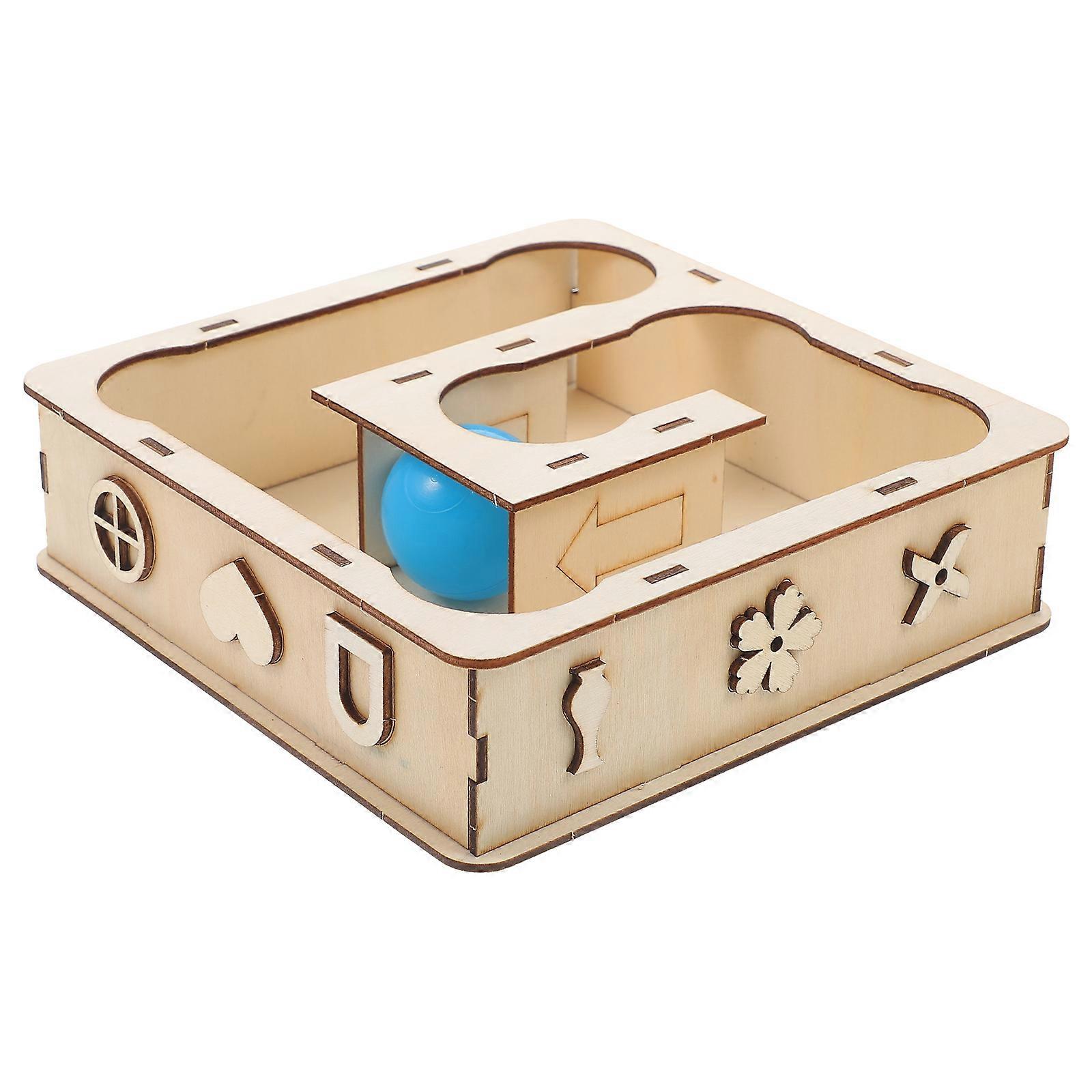 Small Animal Hamster Wood Tunnel Hideout Toy for Exercise and Rest 2Pcs