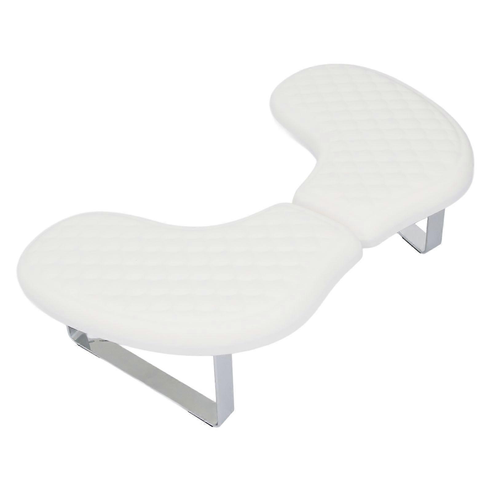 Detachable U Shape Soft PU Nail Arm Rest Folding Manicure White