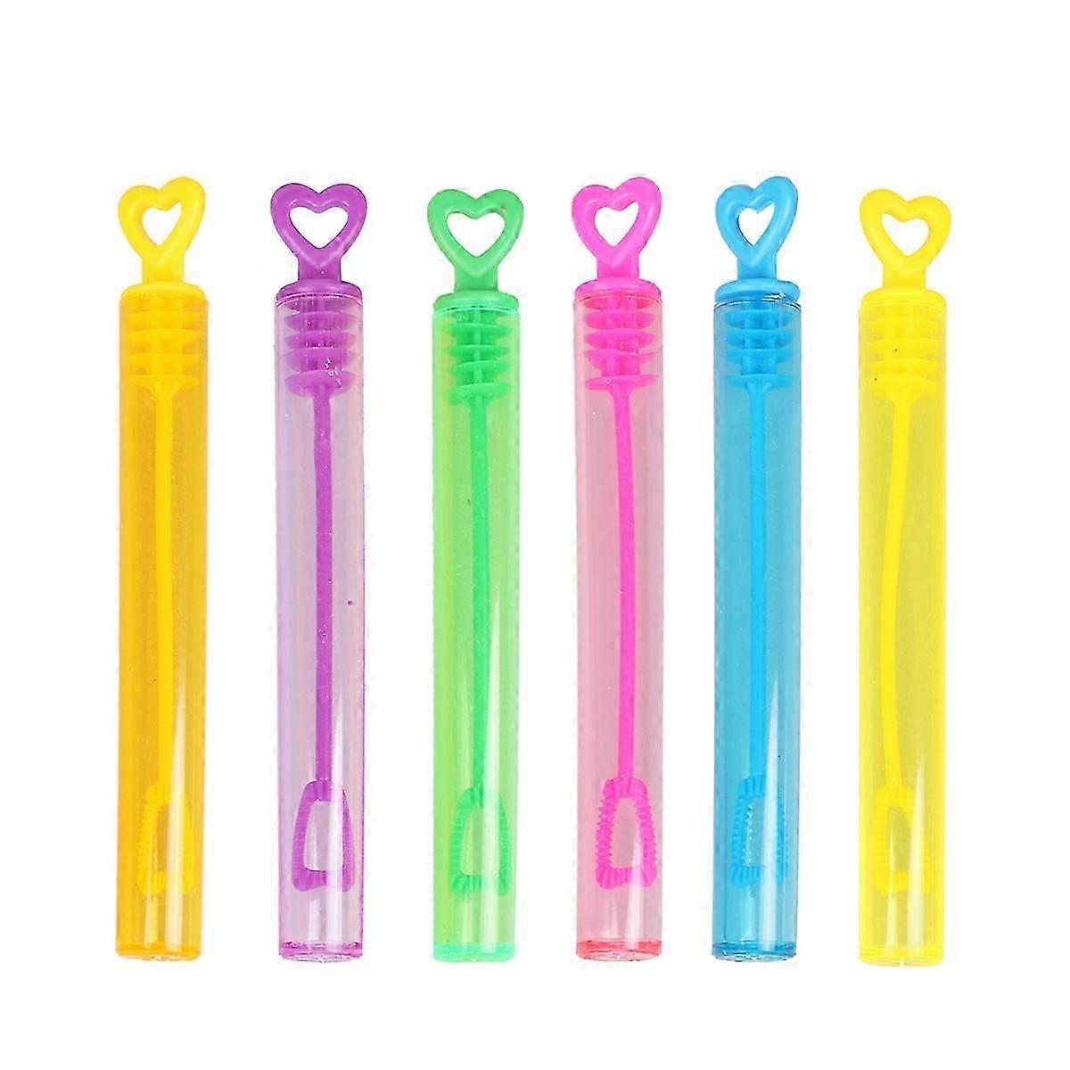 24pcs Heart-shaped Empty Bubble Stick Colorful Water Bottle Bubble Wands Toys Wedding Bubble Maker Stick Party Favors for Birthday Party(Random Color)
