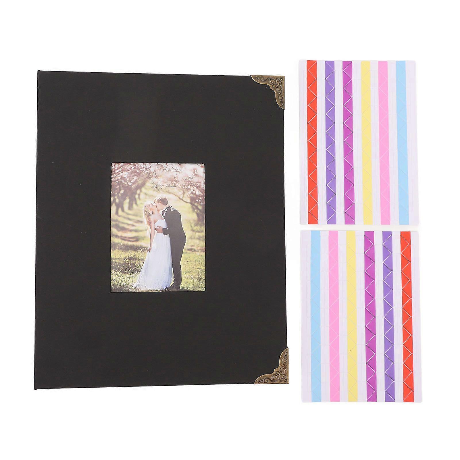 Baby Photo Album with Front Window Baby Photo Keepsake DIY Black Inner Page Scrapbooking Baby Memory Book Black