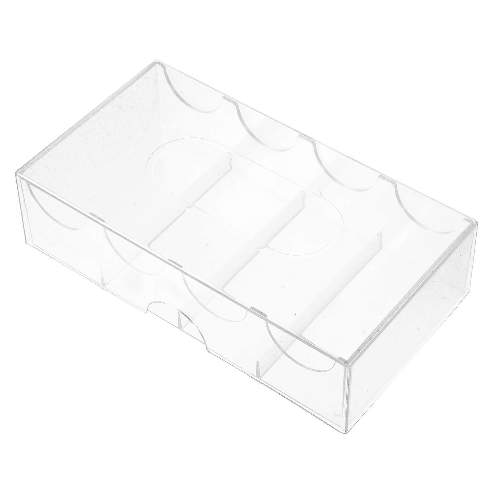 Transparent Poker Chip Holder Storage Box for Game Chips Plastic Material Organizer 1Pcs