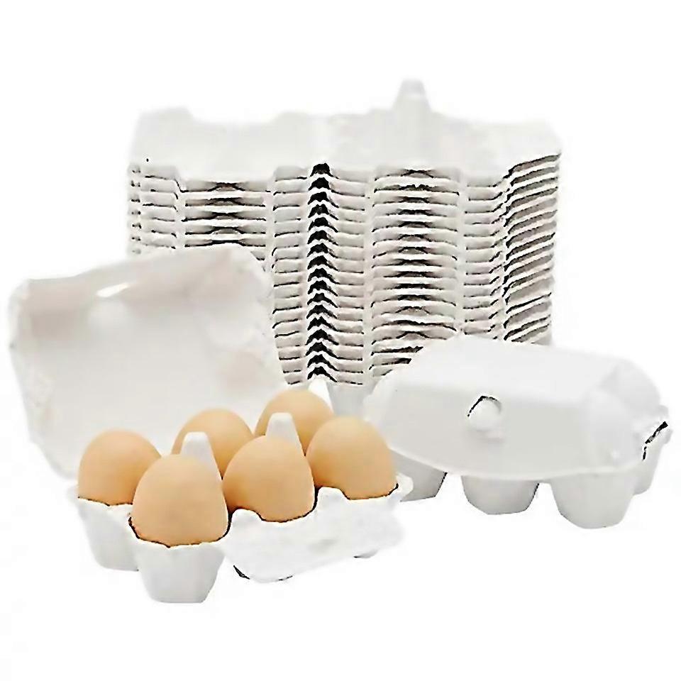 For Paper Egg Cartons For Chicken Eggs Pulp Fiber Holder Bulk Holds 6 Count Eggs Farm Market Travel