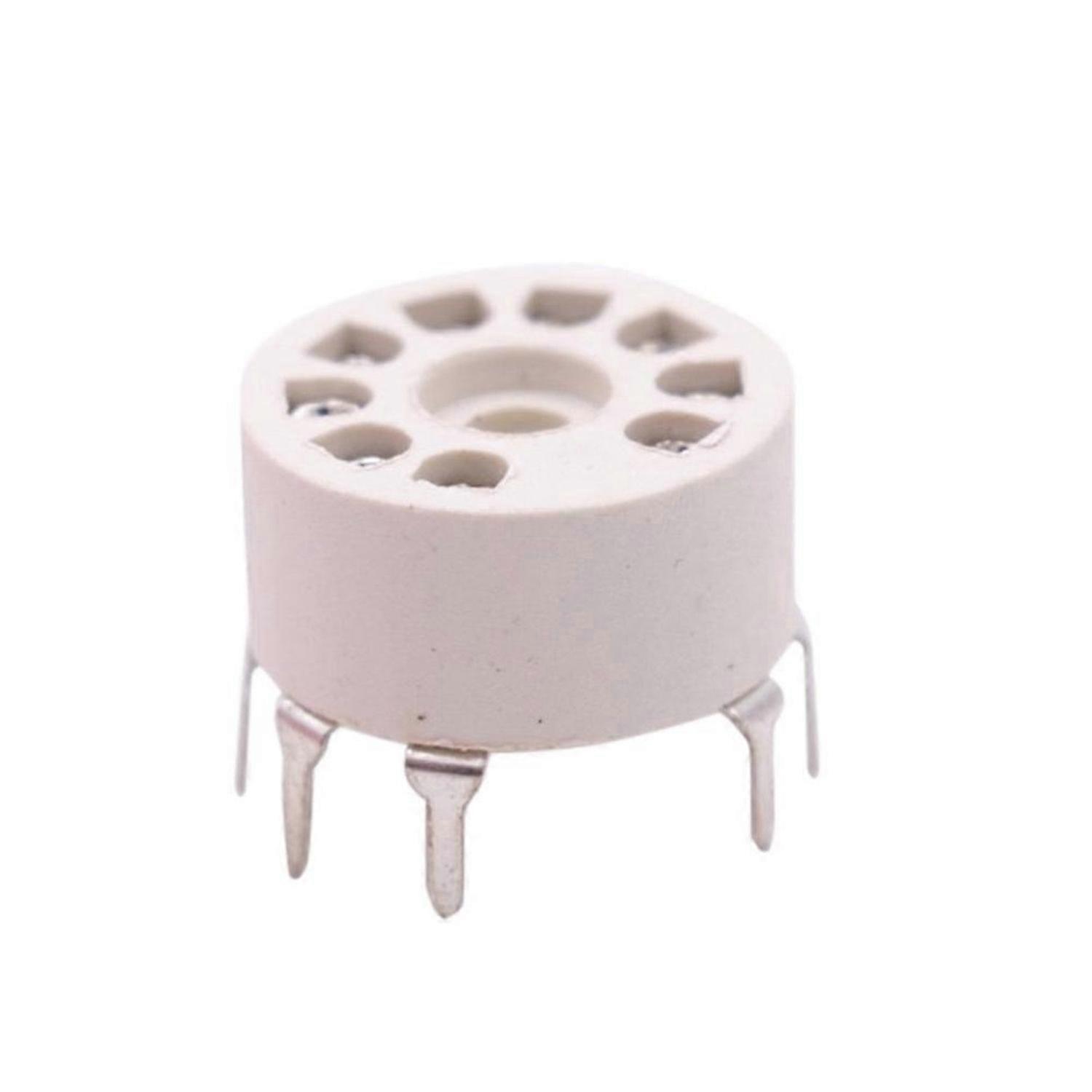 10PCS PCB Mount Plastic 9Pin Vacuum Tube Socket for 12AX7 Silver