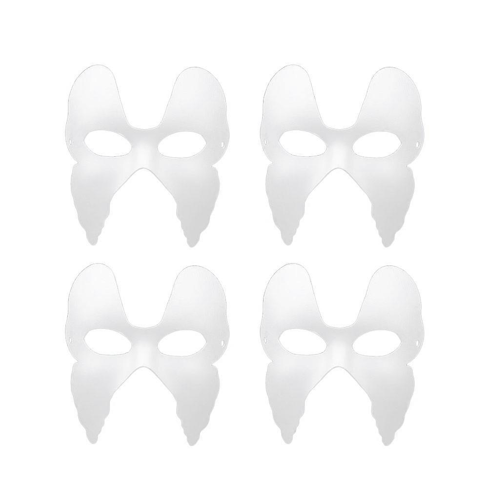DIY Unpainted Mask White Paper Pulp Blank Mask for Creative Use 8Pcs