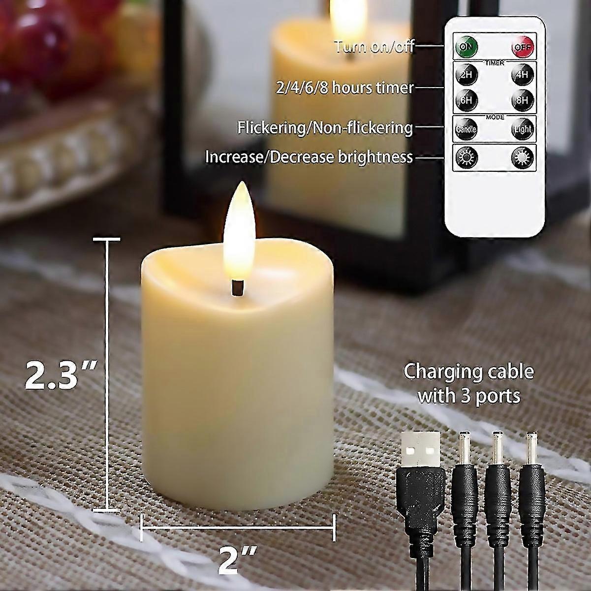 For Led Candles Flickering Flameless Candles Milky White