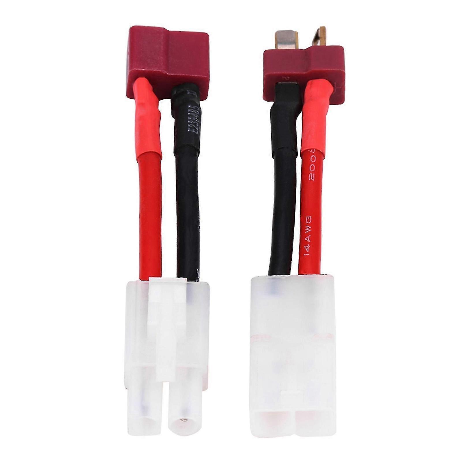 2pcs T-Plug Female/Male to Tamiya Male/Female Adapter Cable 14AWG Wire RC Accessory