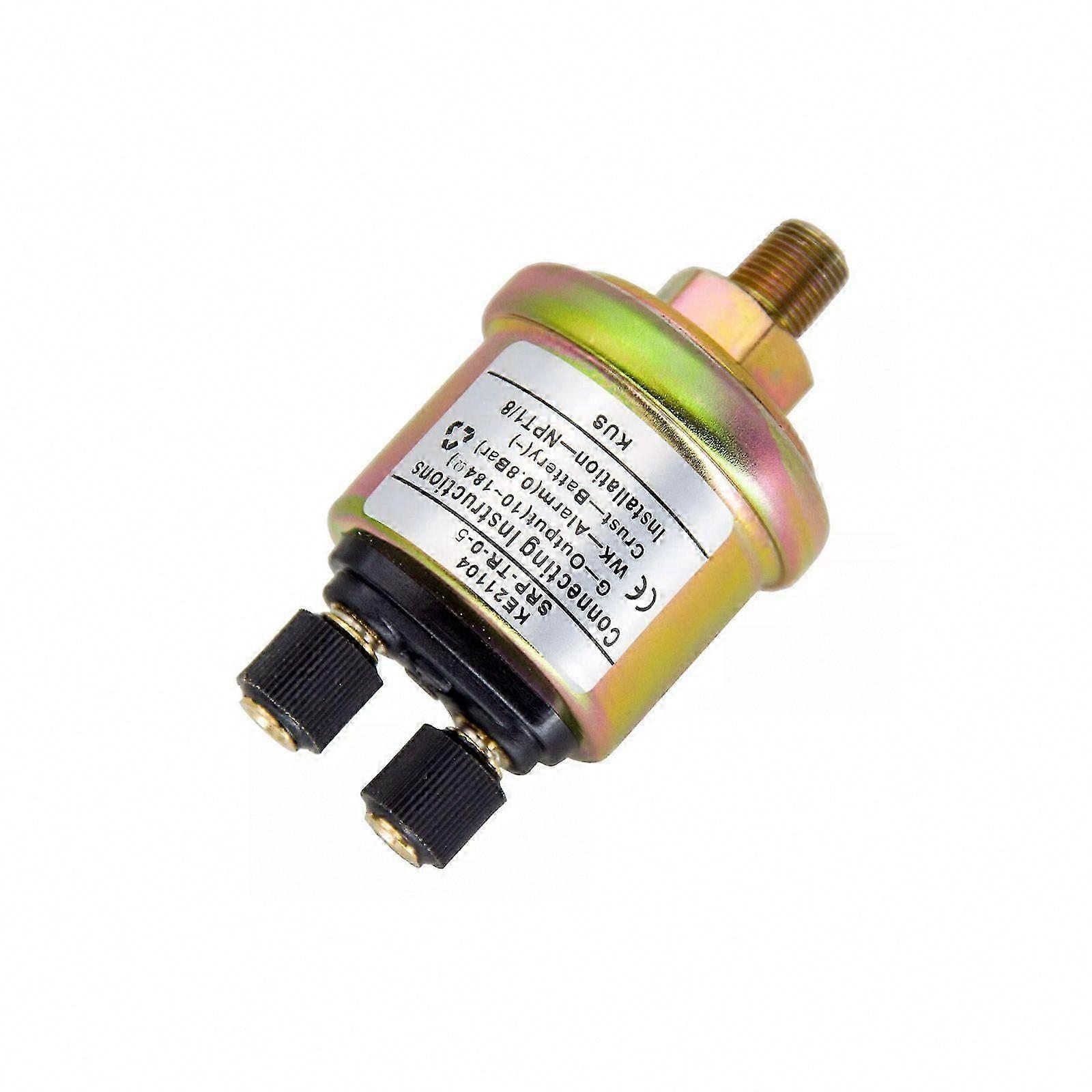 0-5 Bar KUS Oil Pressure Sensor for Boat and Car, Mechanical Oil Sending Unit with Alarm, NPT Thread