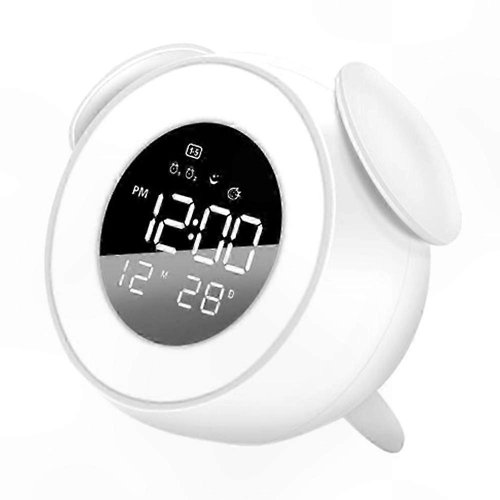 Rechargeable Wake Up Light with Sunset Simulation LED Bedside Lamp and Alarm Clock