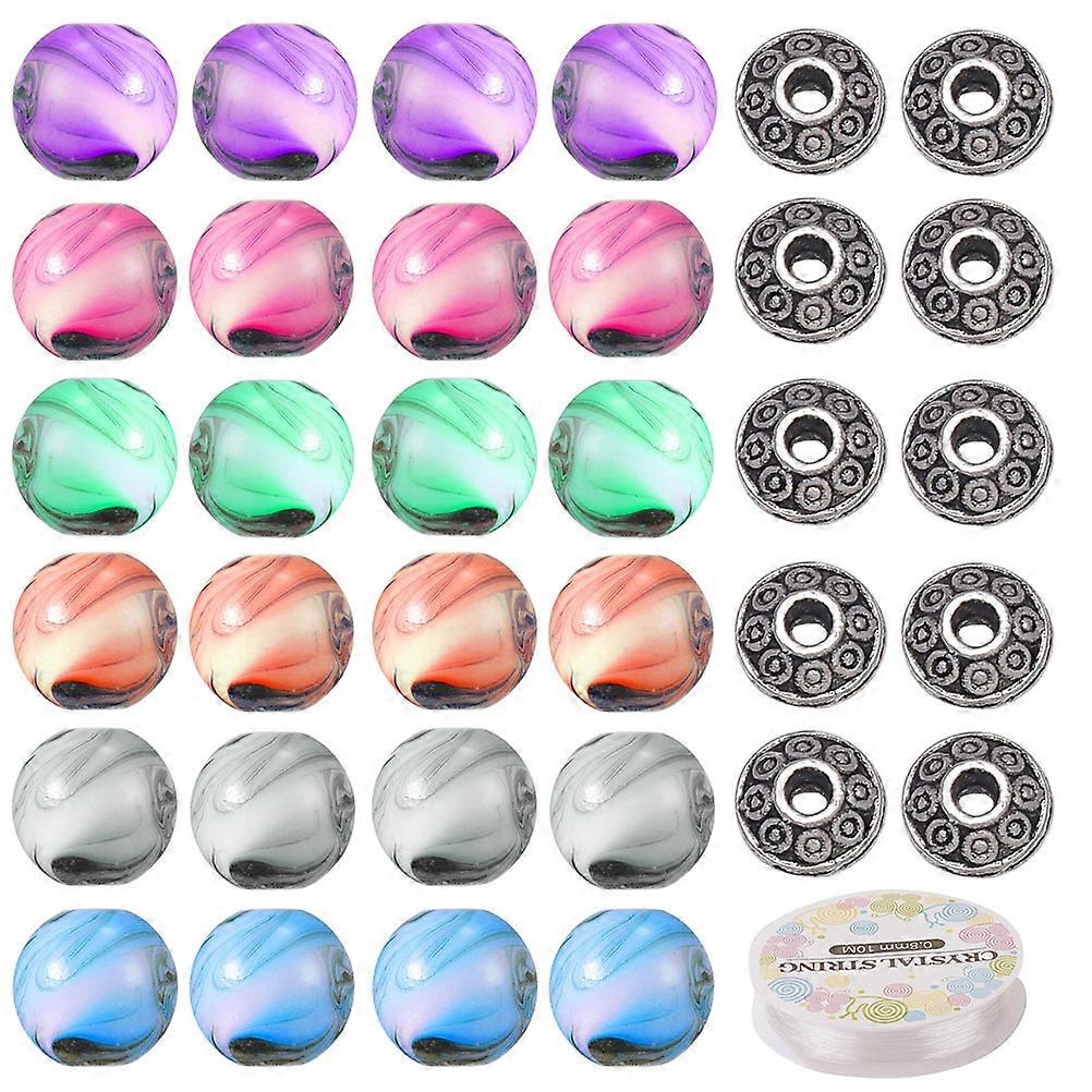 DIY Jewelry Making Set with Acrylic Beads and Alloy Spacer Necklace 1Set