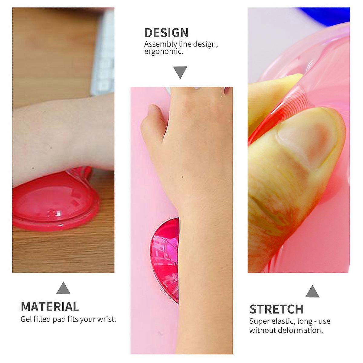 Wrist Cushion Rest Heart Silicon Mouse Pad for Stress Relief 2Pcs Red