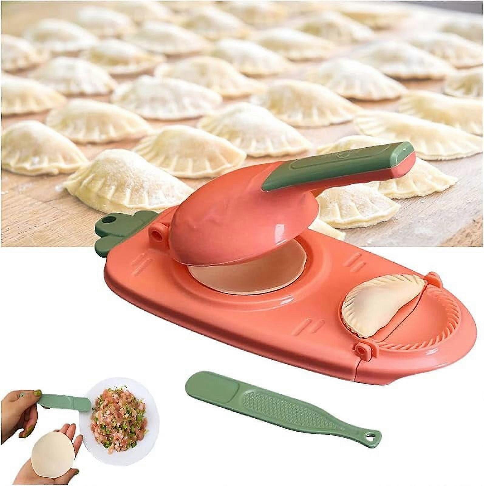 2023 Newest Dumpling Maker Press Set - 10 Sec DIY Dumpling Skin, Easy 2 in 1 Mold for Wrappers, Empanadas, Pierogi