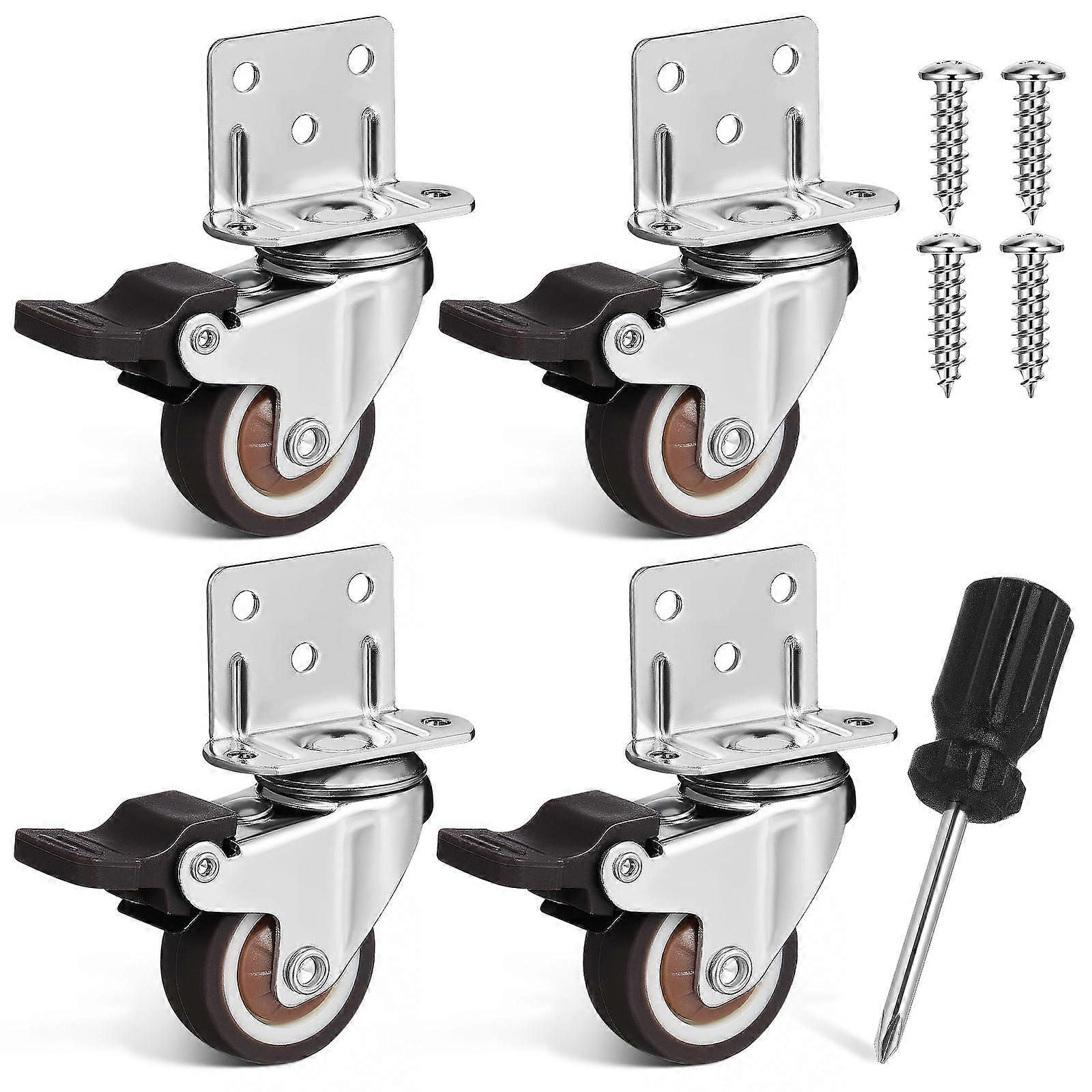Heavy Duty Caster Wheels For Workbench Mobility 16 Pcs Silver TPR Material With Stable Structure For Smooth Movement