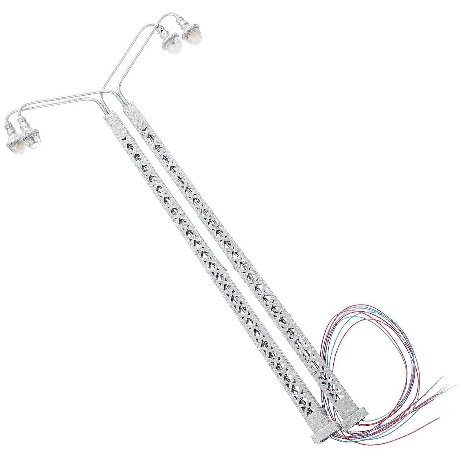 Railroad Light Model Mini Light Model Silver for Decoration 2Pcs Set