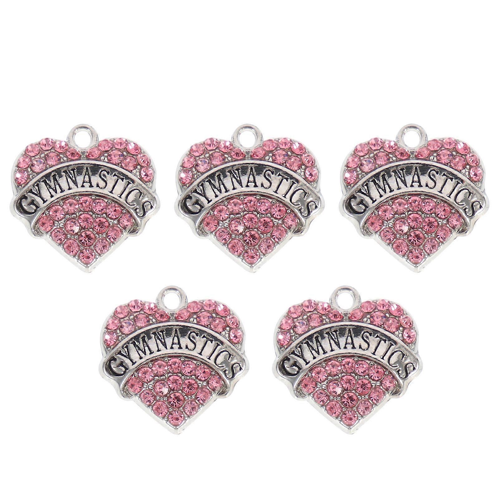 Heart Charm Bracelet Pendant for Girls Gift DIY Jewelry 20Pcs Pink Accessories